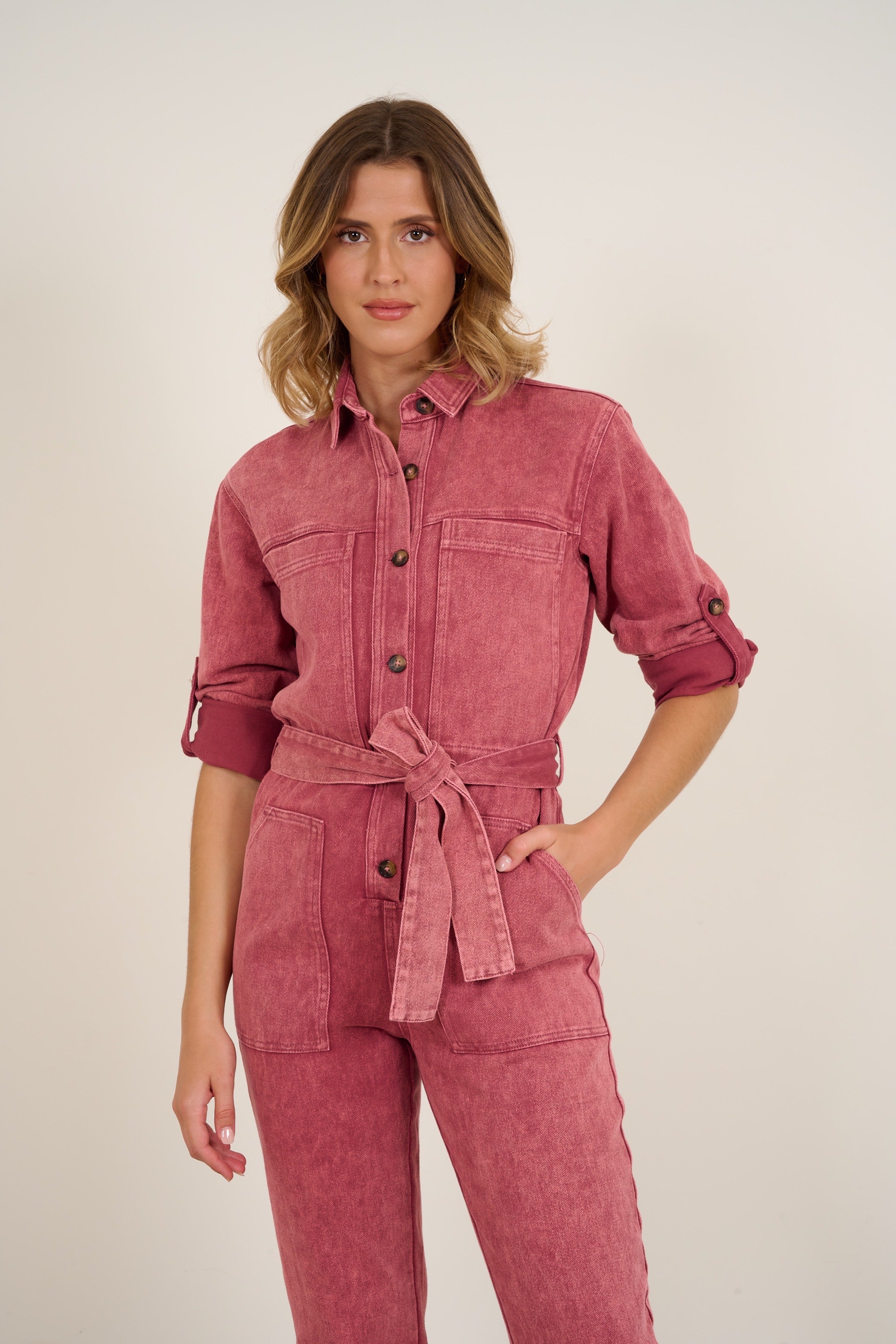 Jumpsuit - washed red