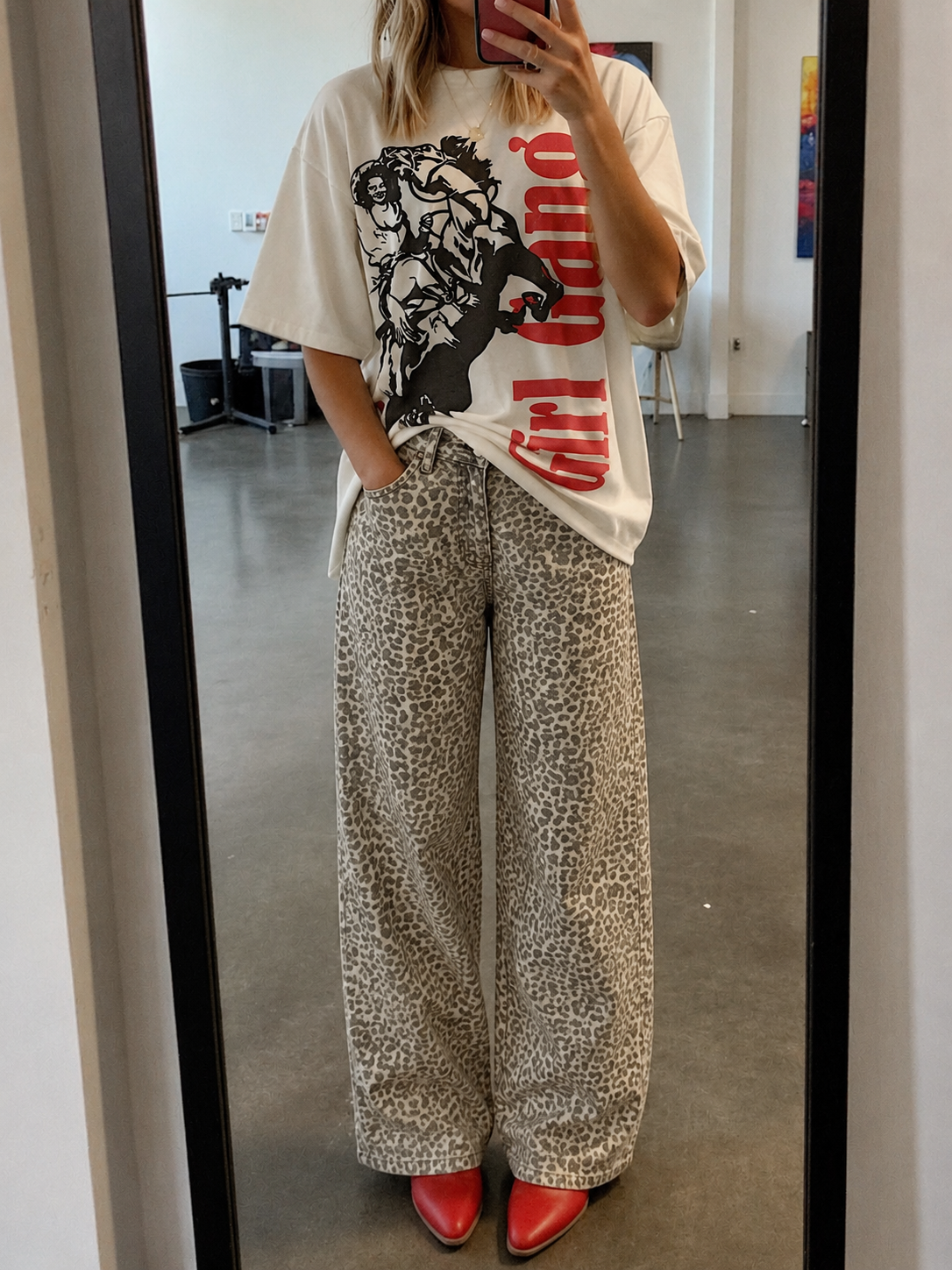 Barrel jeans - grey leo