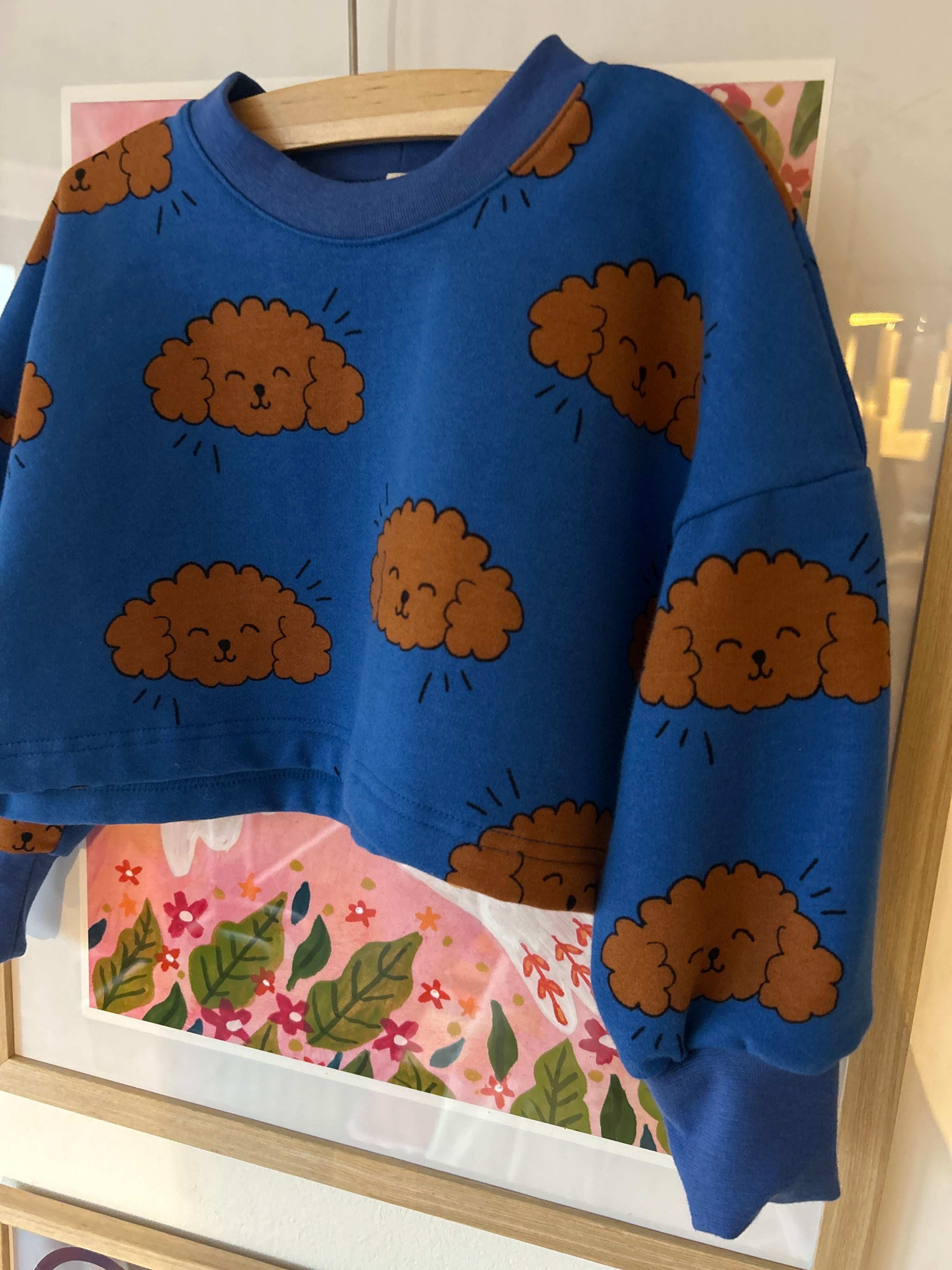 Sweater - doggy blauw cropped