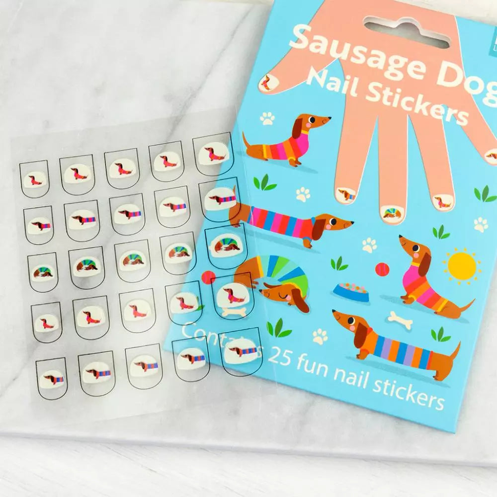 Nagelstickers sausage dog