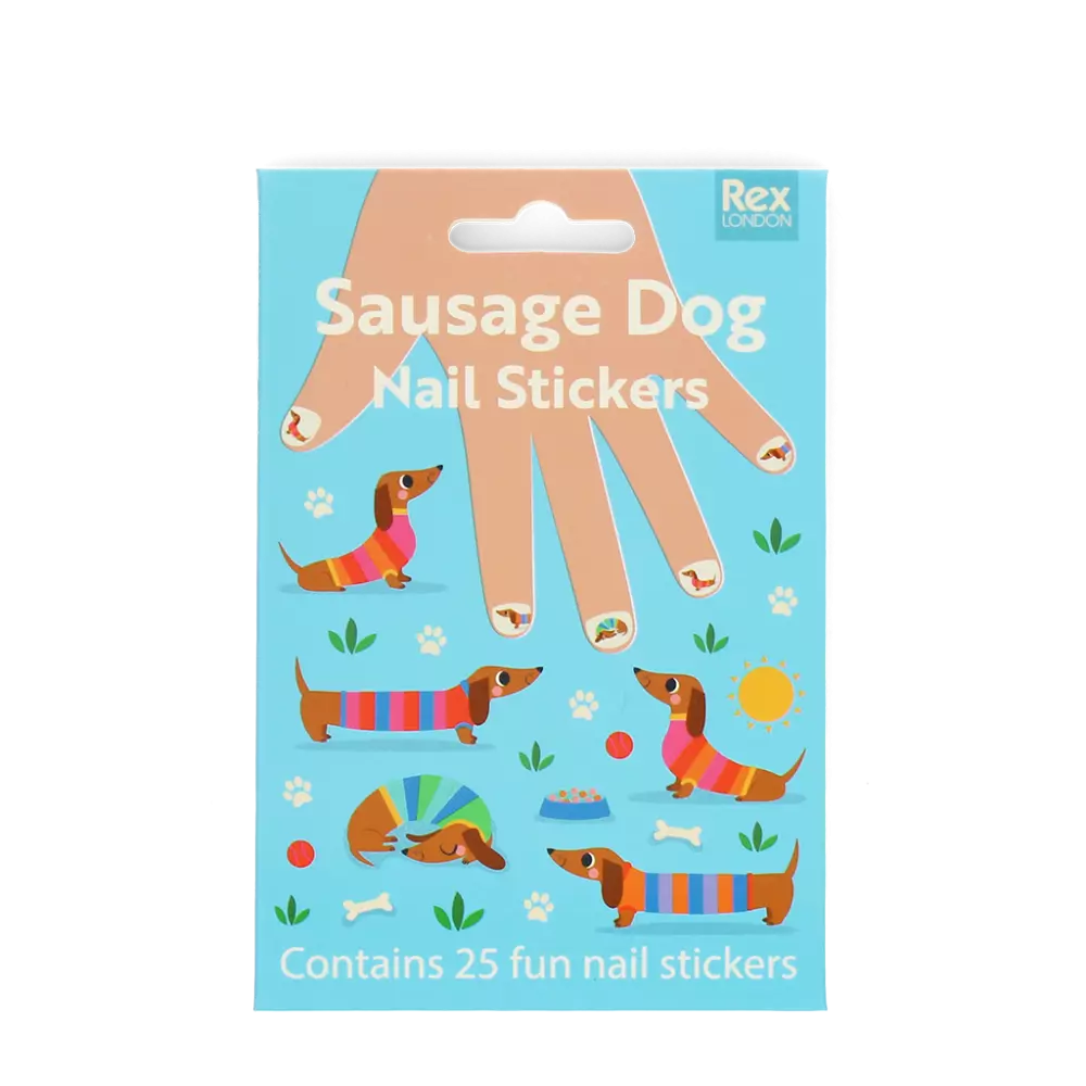 Nagelstickers sausage dog