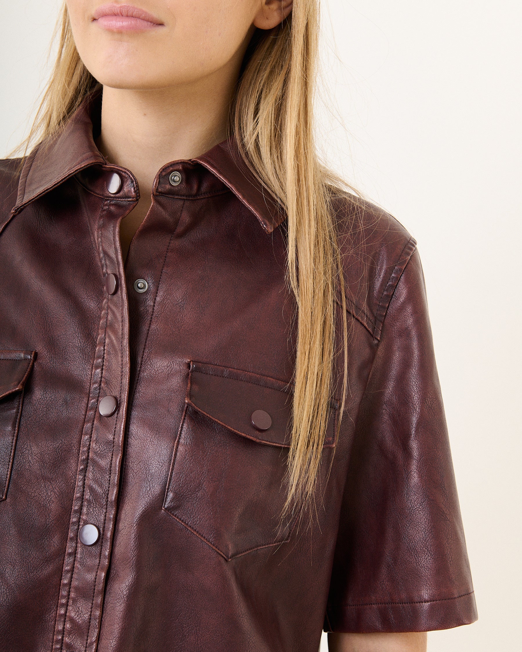 Jurk - leather weather bordeaux