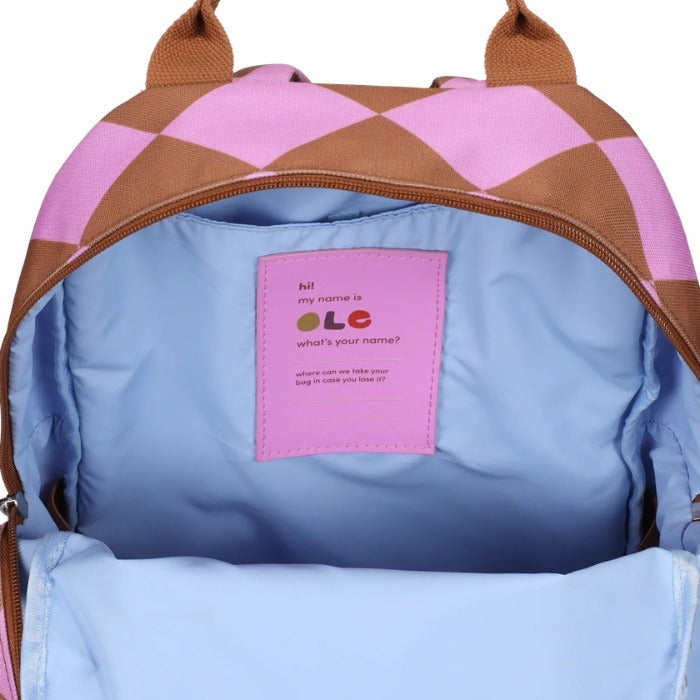 Backpack - pink checker