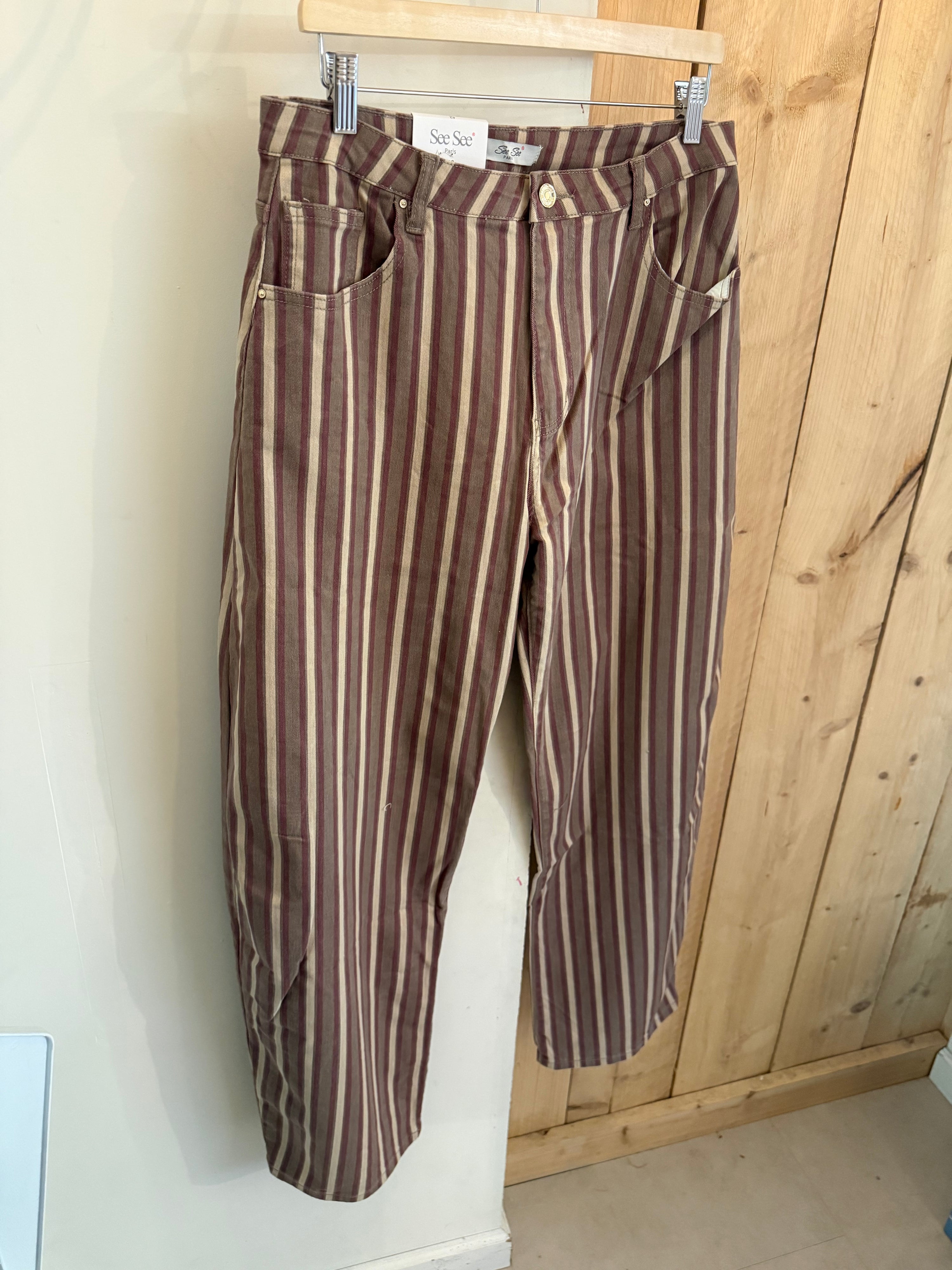 Barrel jeans - striped