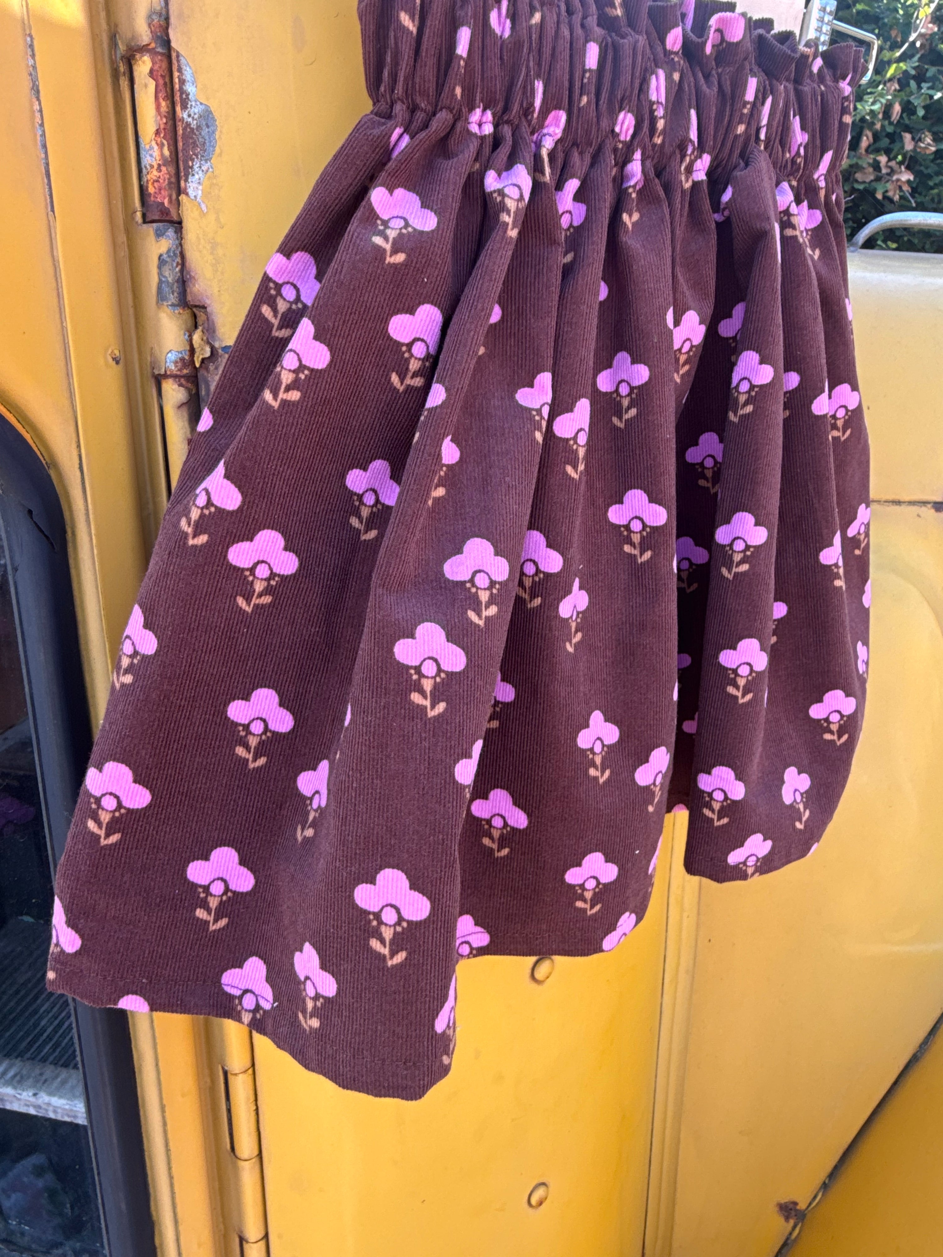 Flower rok rib fluweel