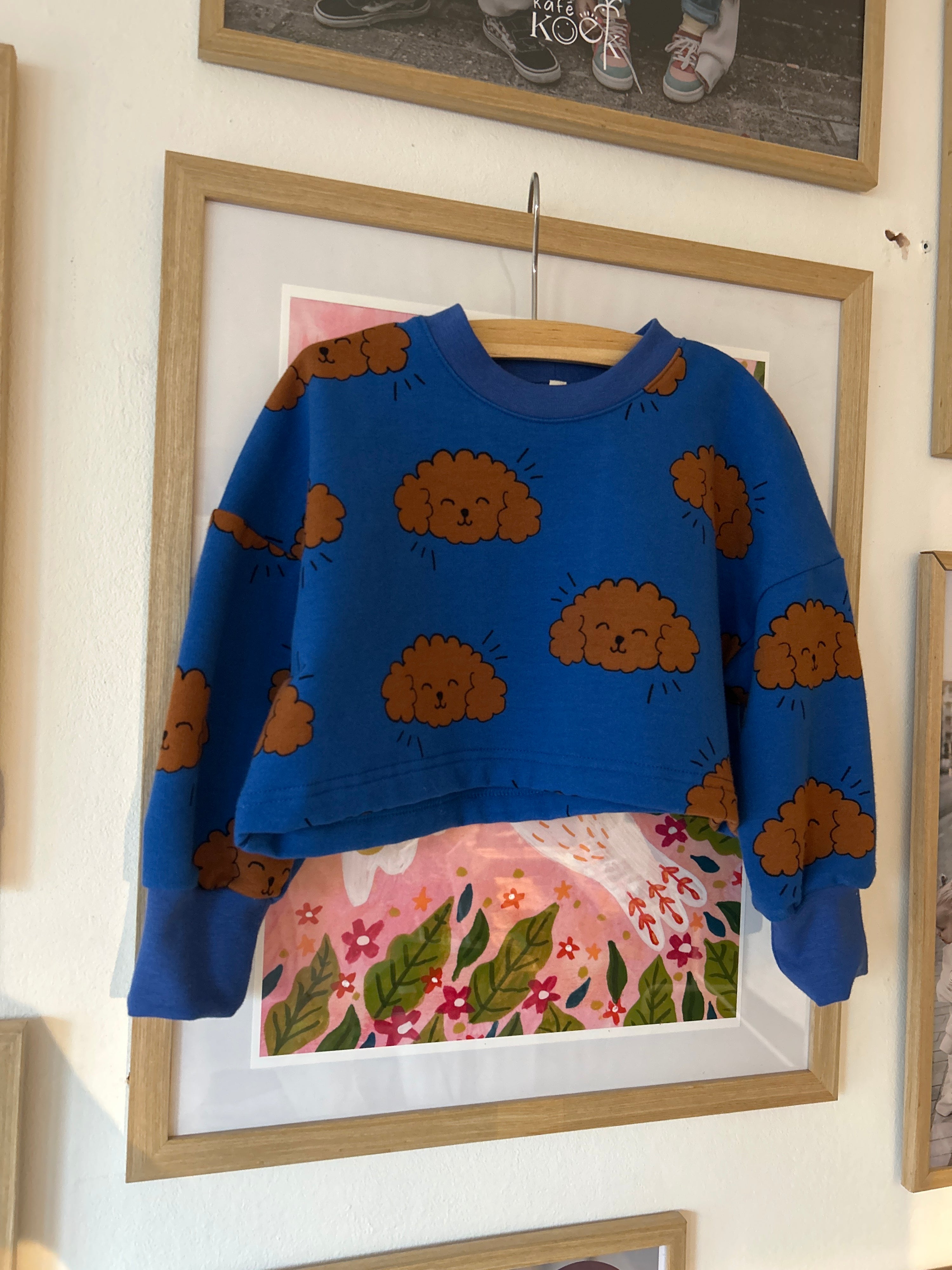 Sweater - doggy blauw cropped