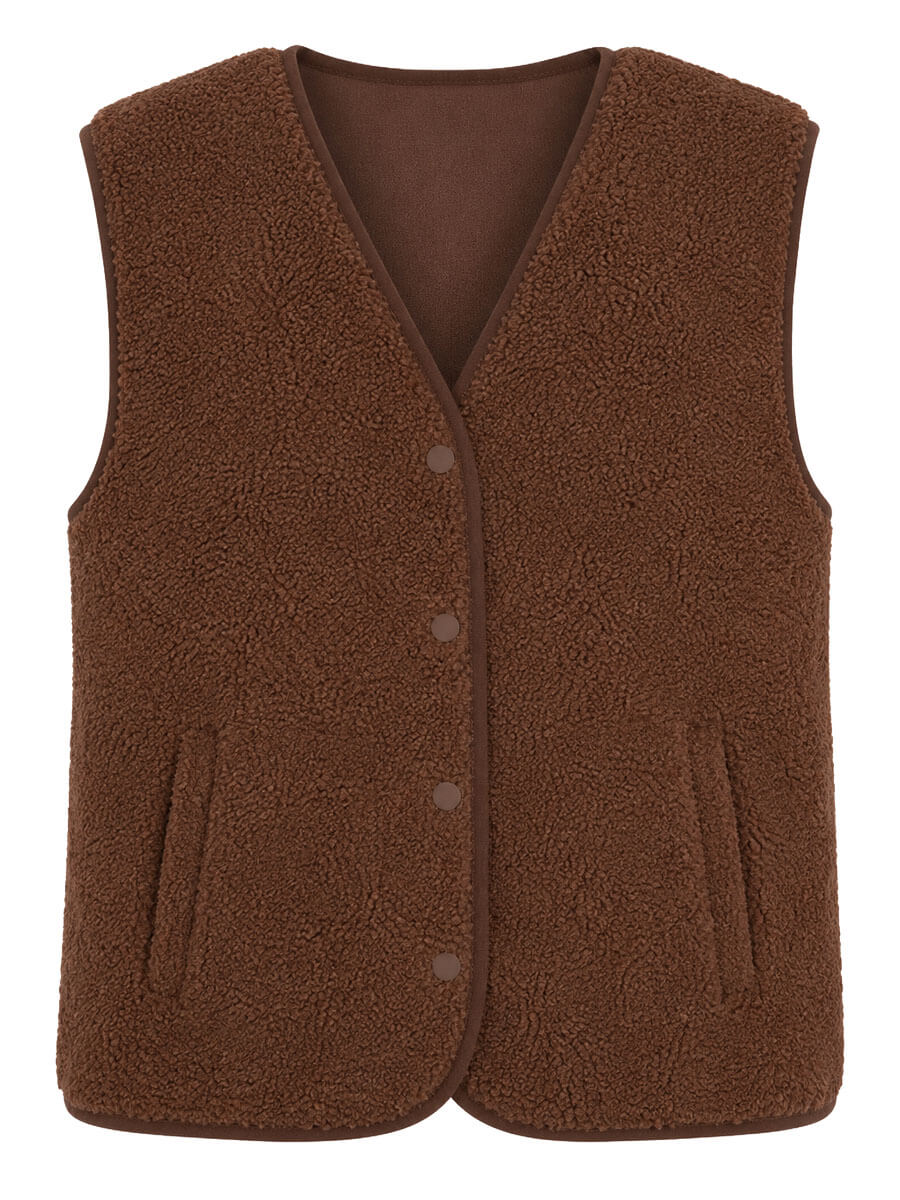 Gilet teddy - brown