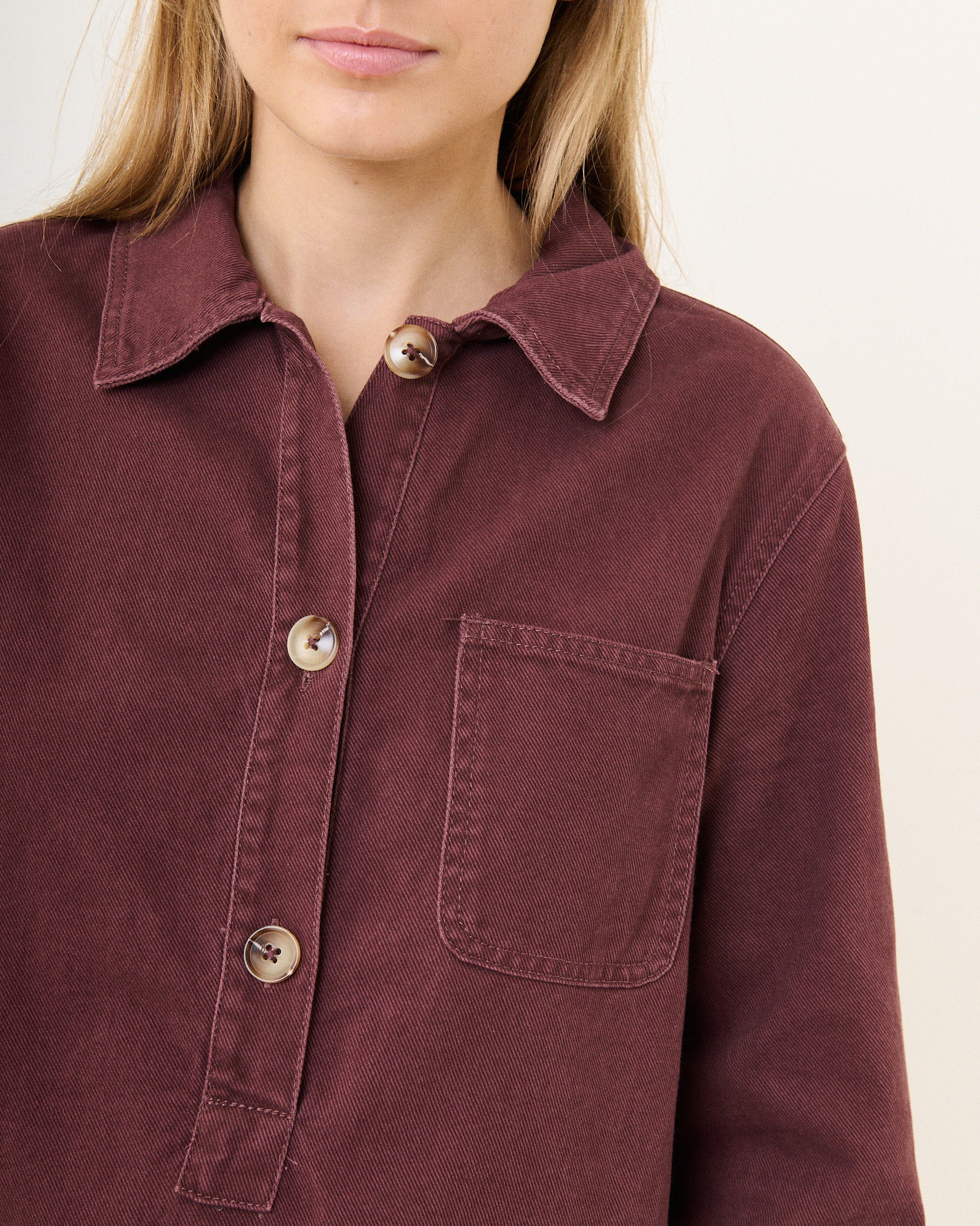 Jeans jurk - washed bordeaux