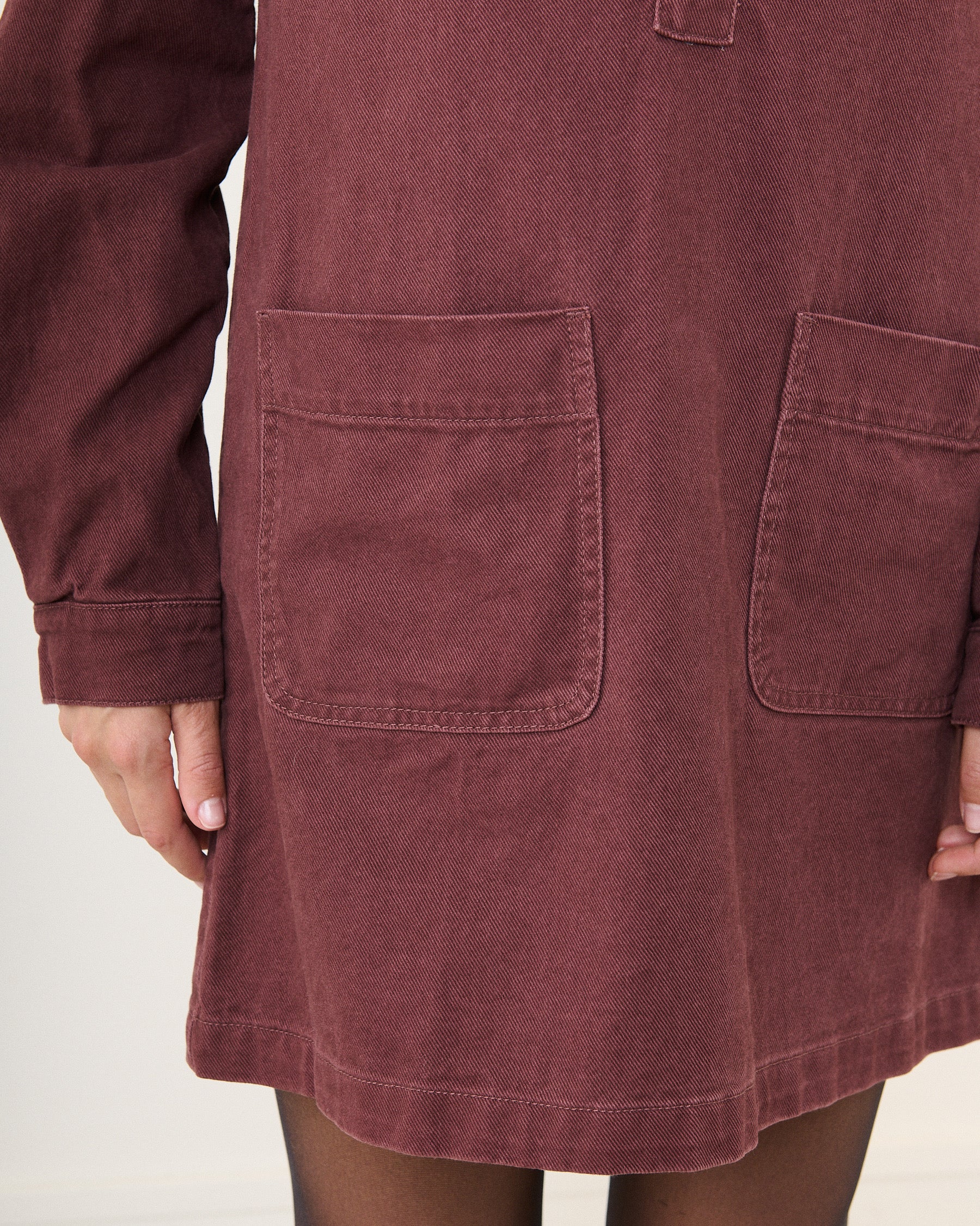 Jeans jurk - washed bordeaux