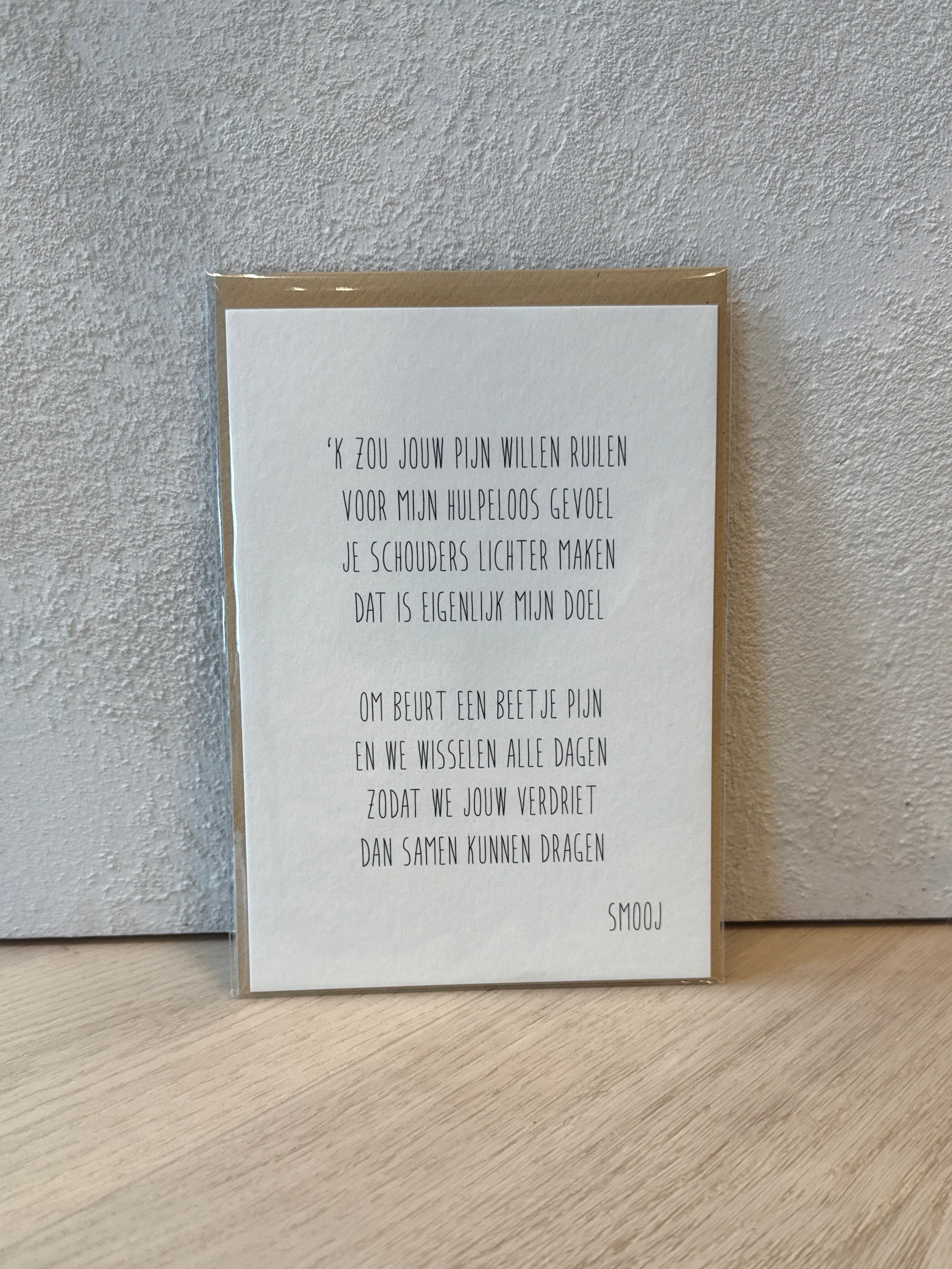 Wenskaart 'samen dragen'