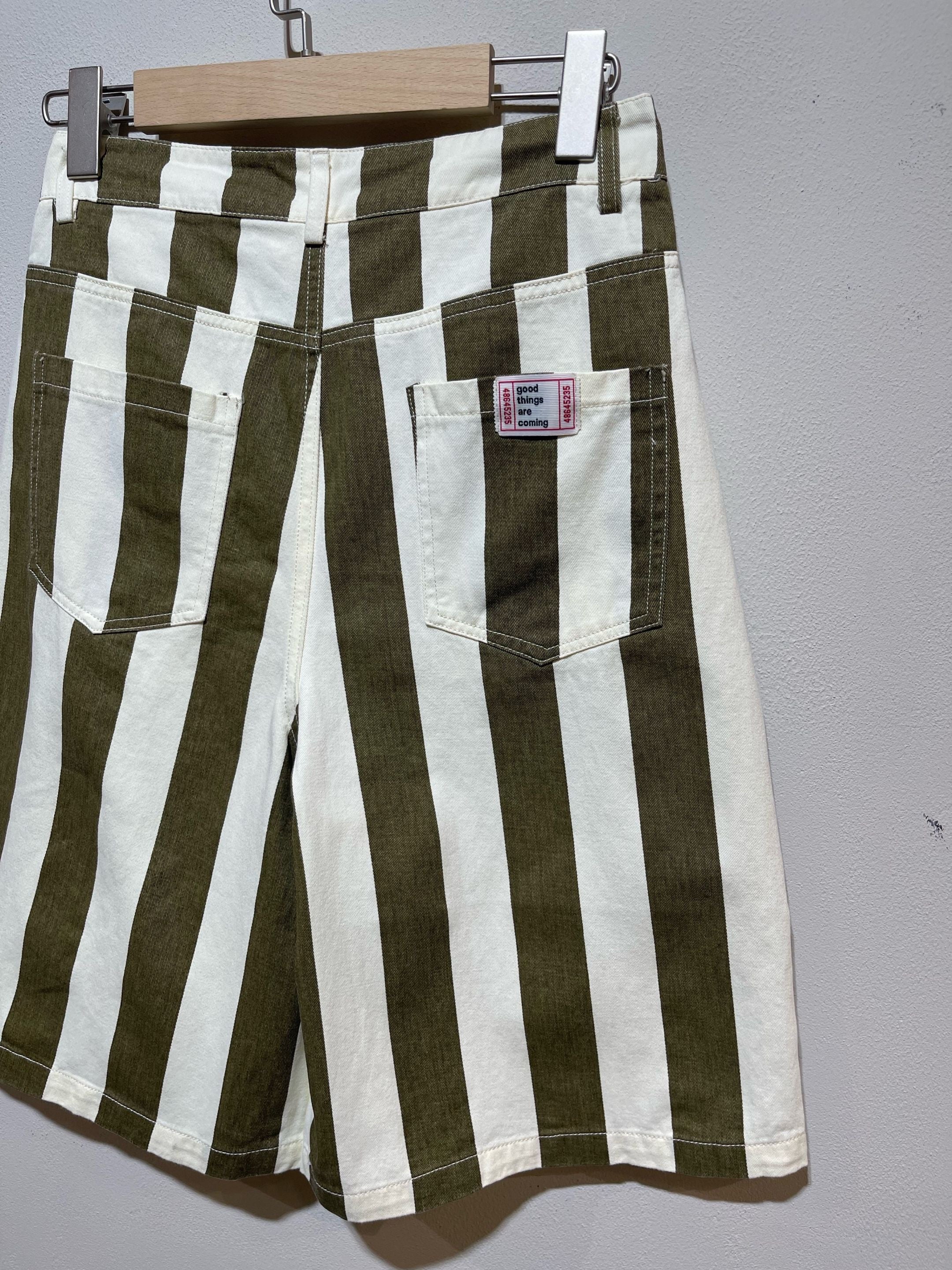 Short Kiki striped - green
