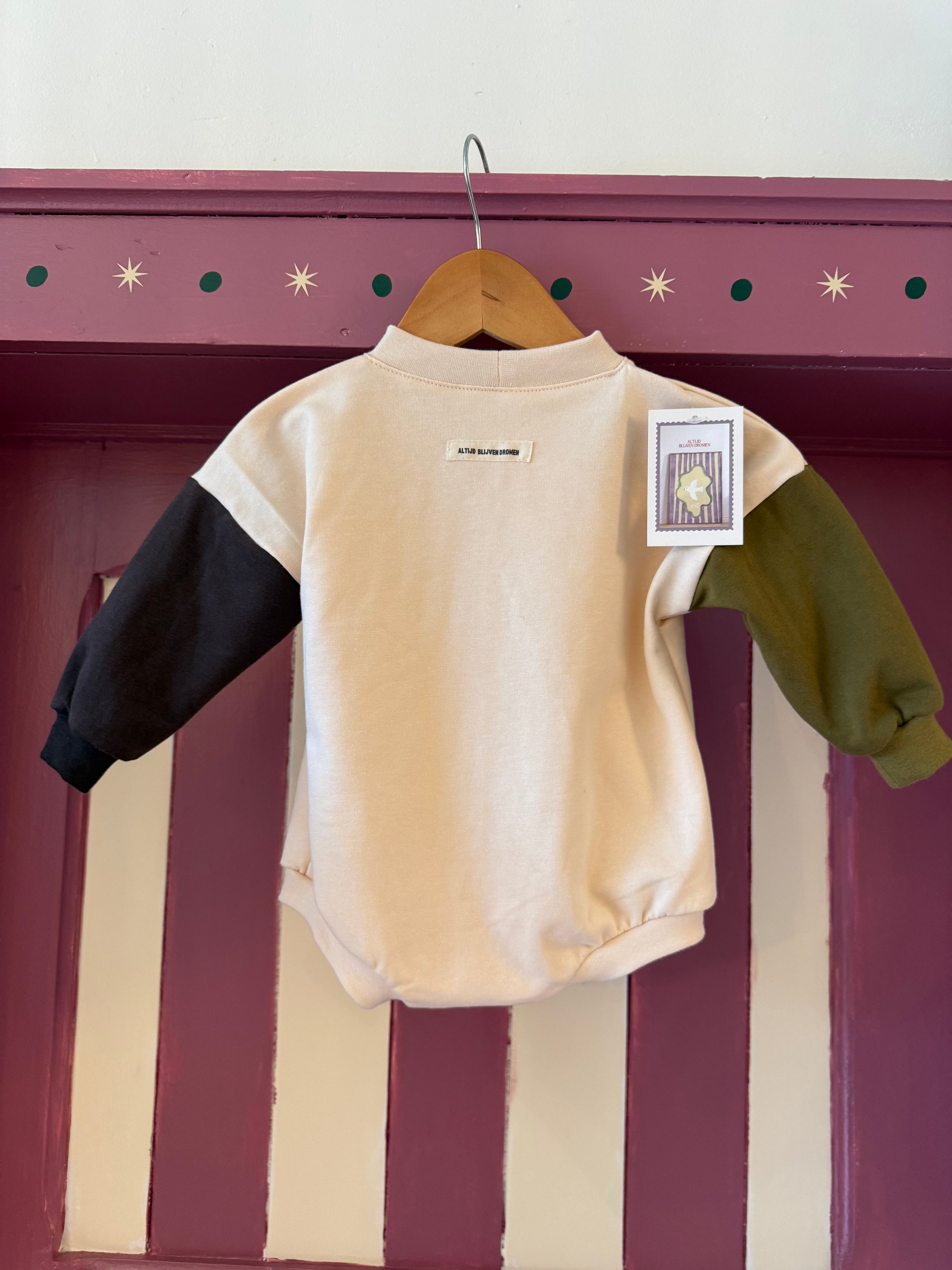 (Sweaterromper - moon colorblock bruin