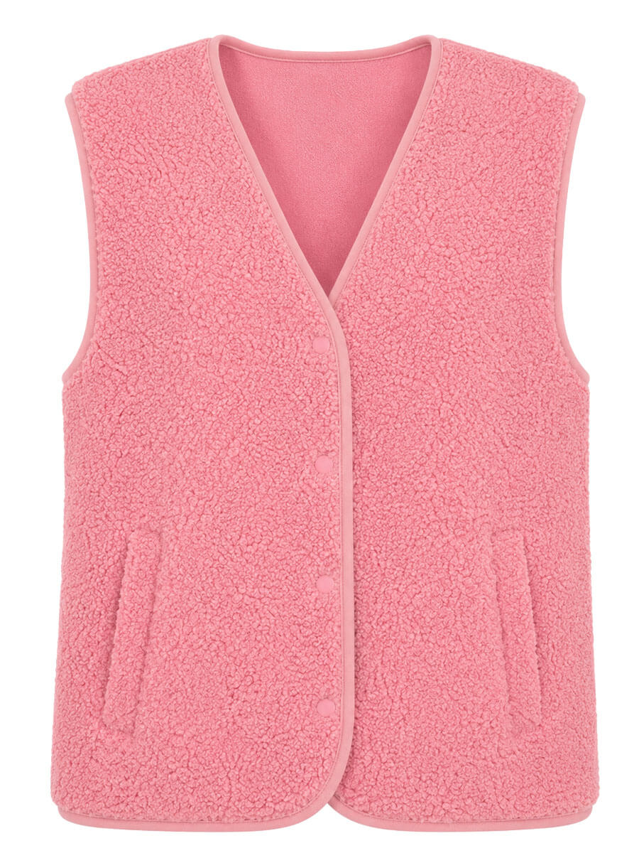Gilet teddy - roze