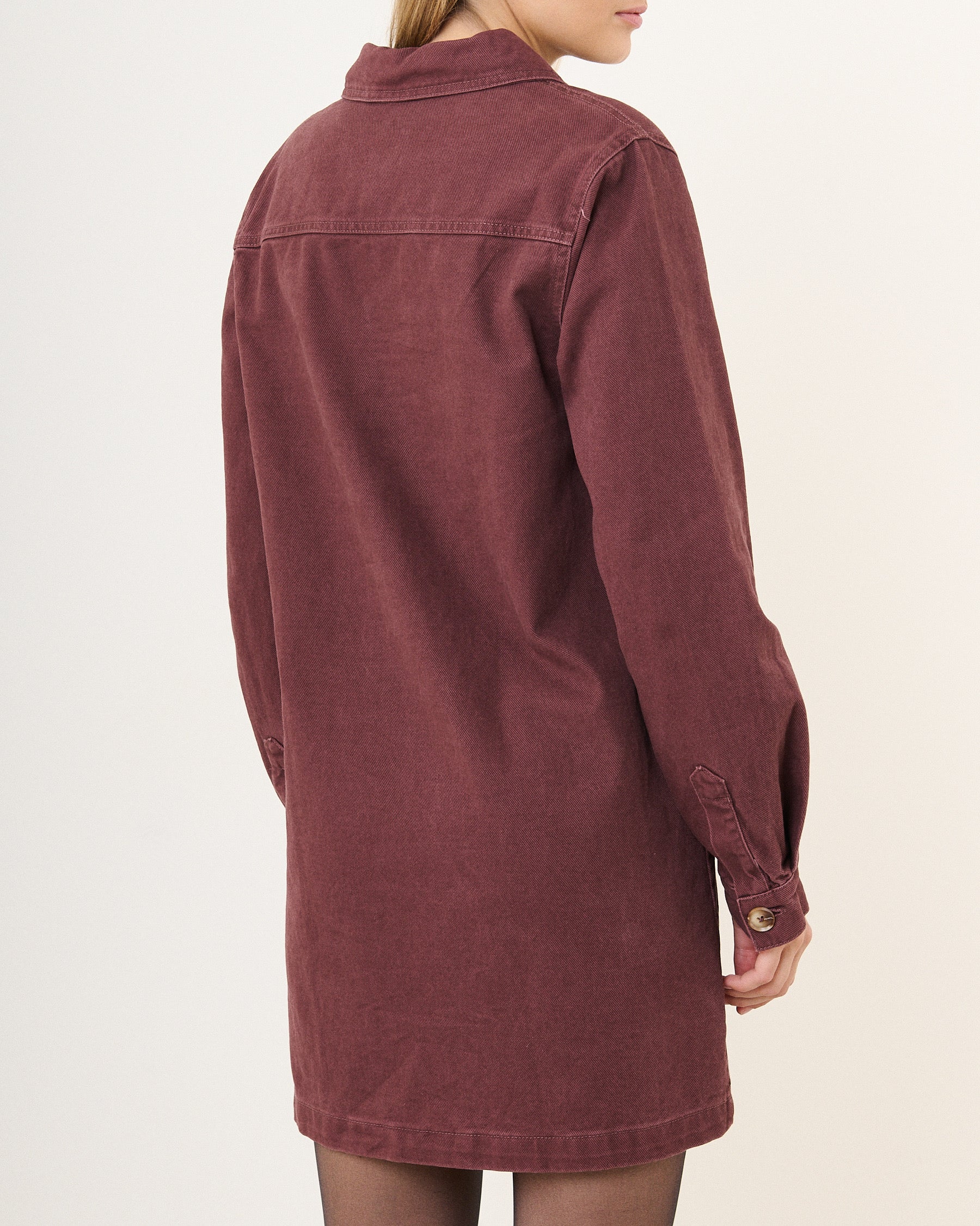 Jeans jurk - washed bordeaux