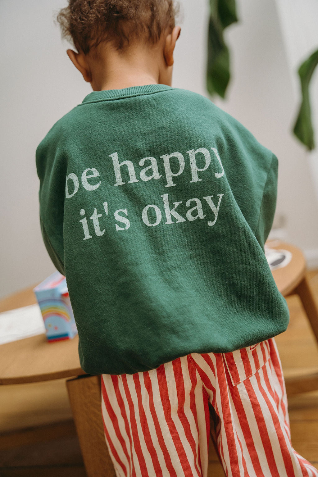 Sweater - be happy green