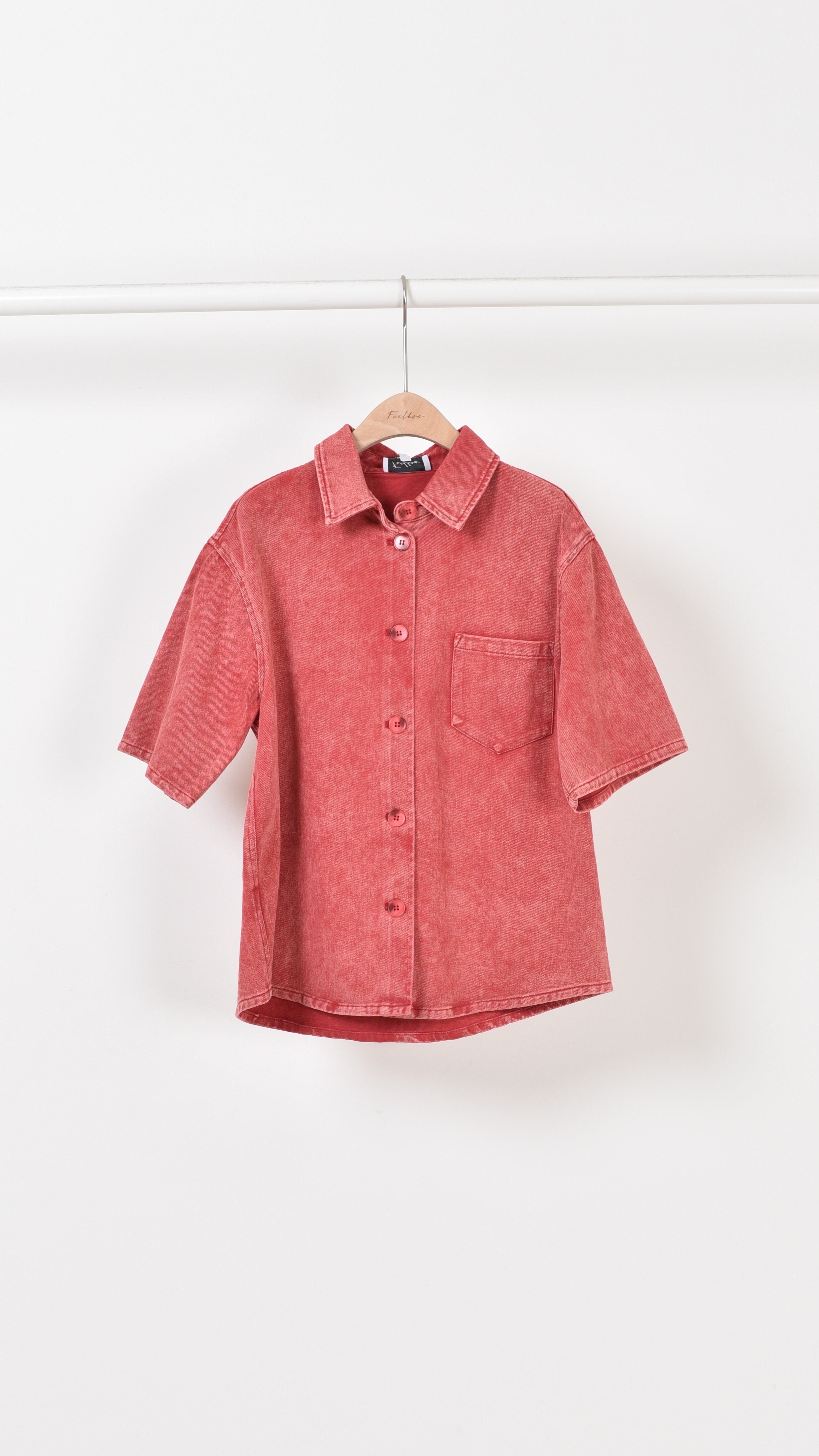 Blouse  jeans- rood