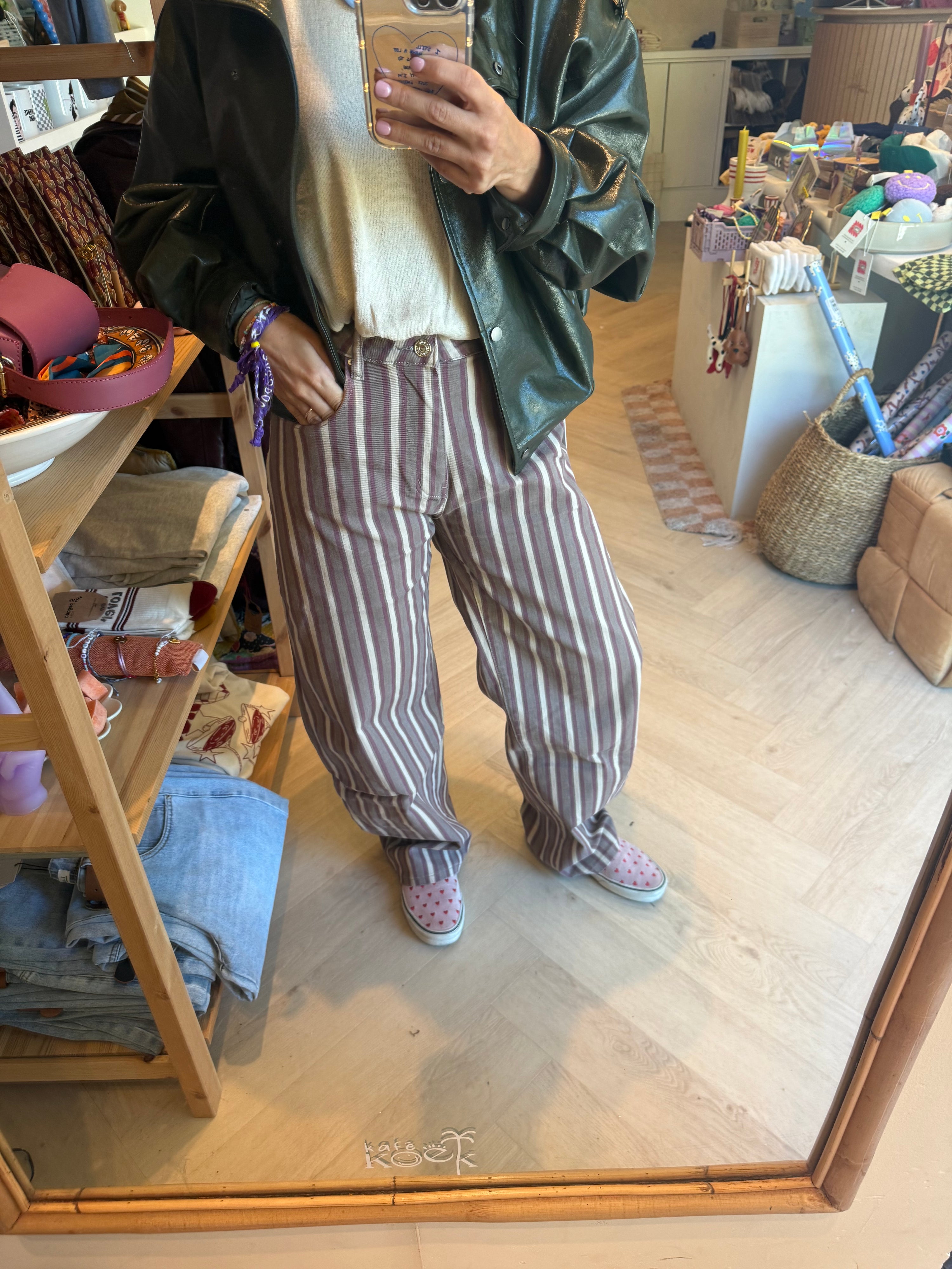 Barrel jeans - striped