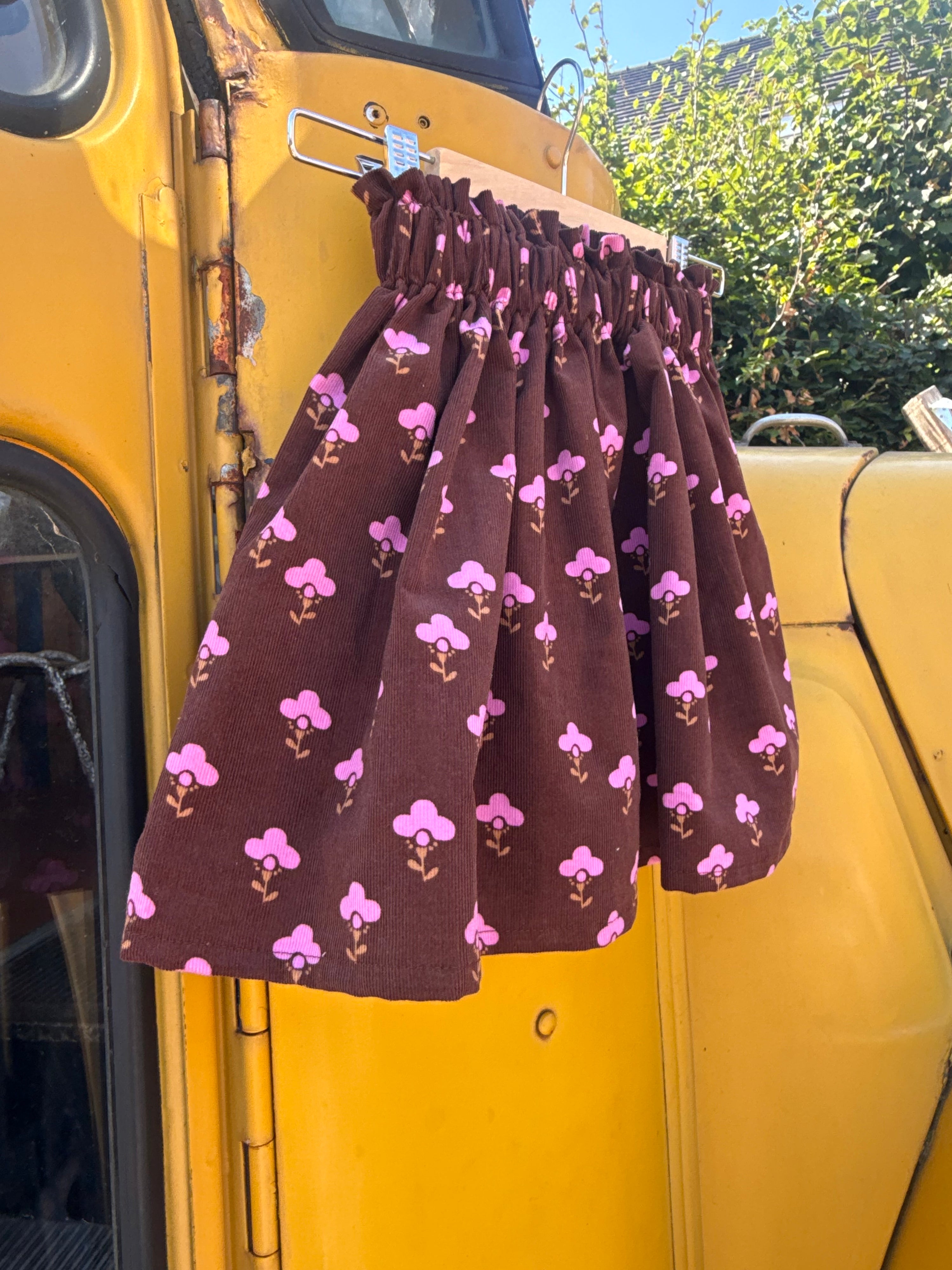 Flower rok rib fluweel