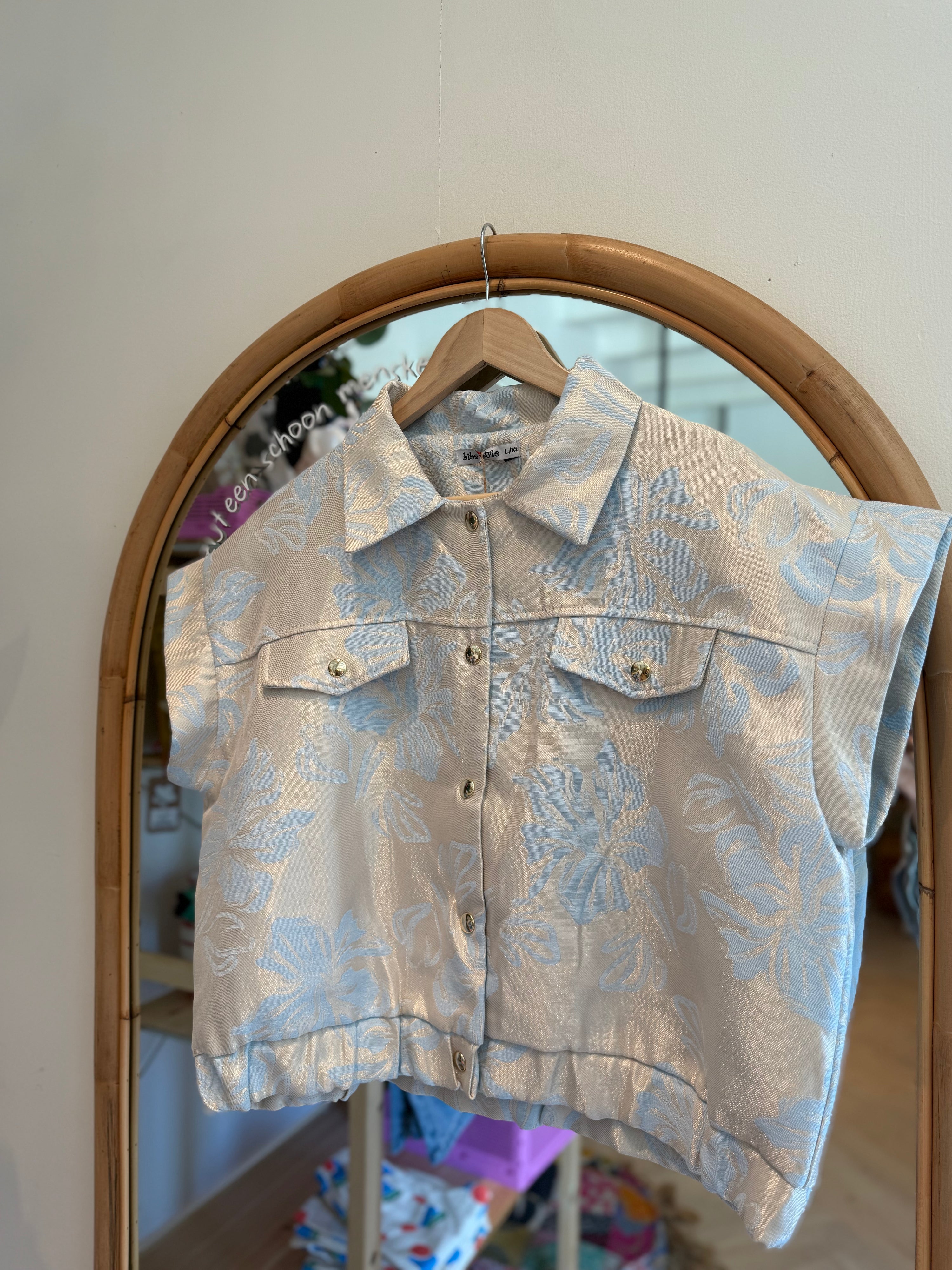 (Kopie) Jas - flower blue short sleeves