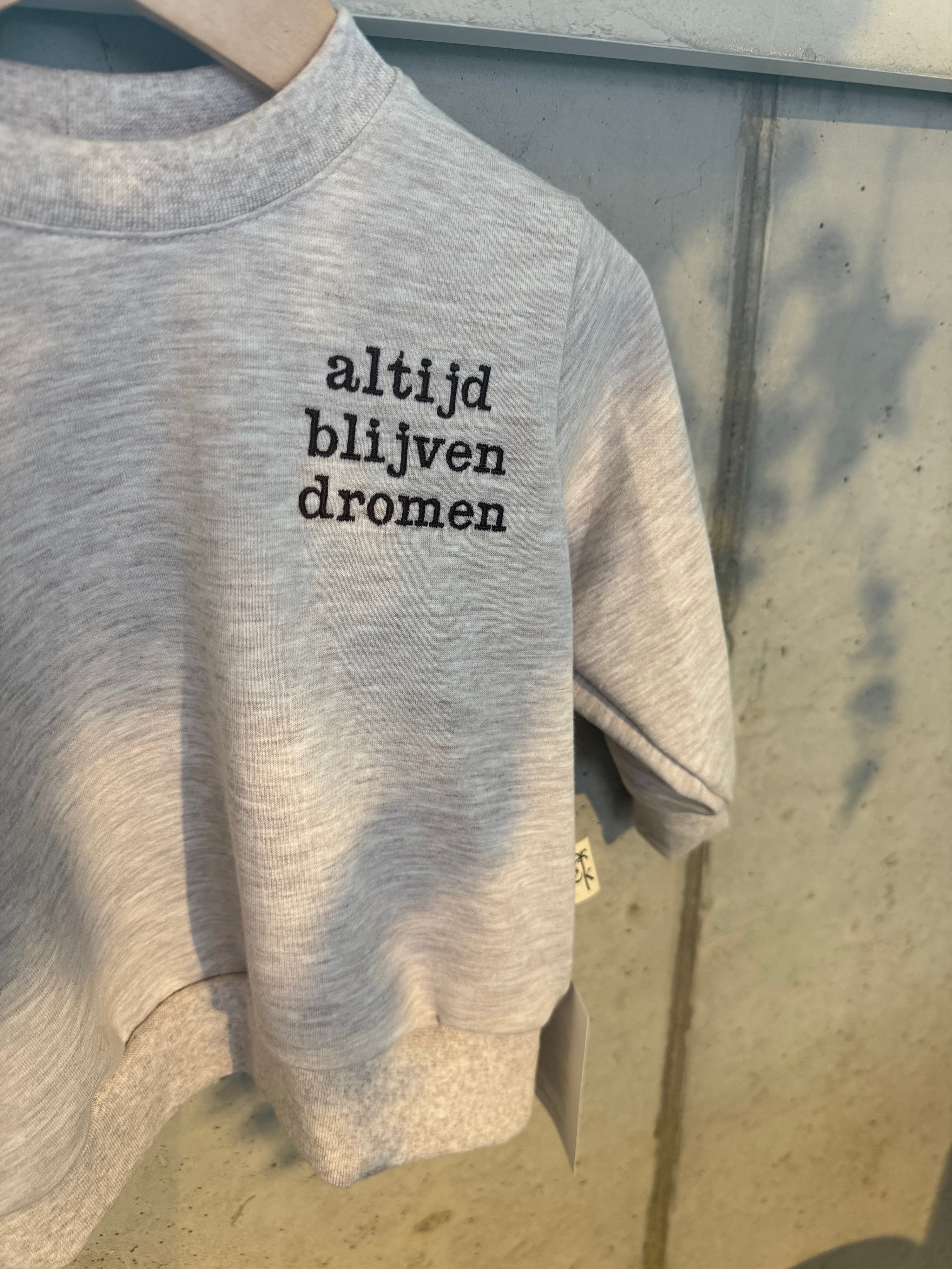 Sweater - melange beige altijd blijven dromen