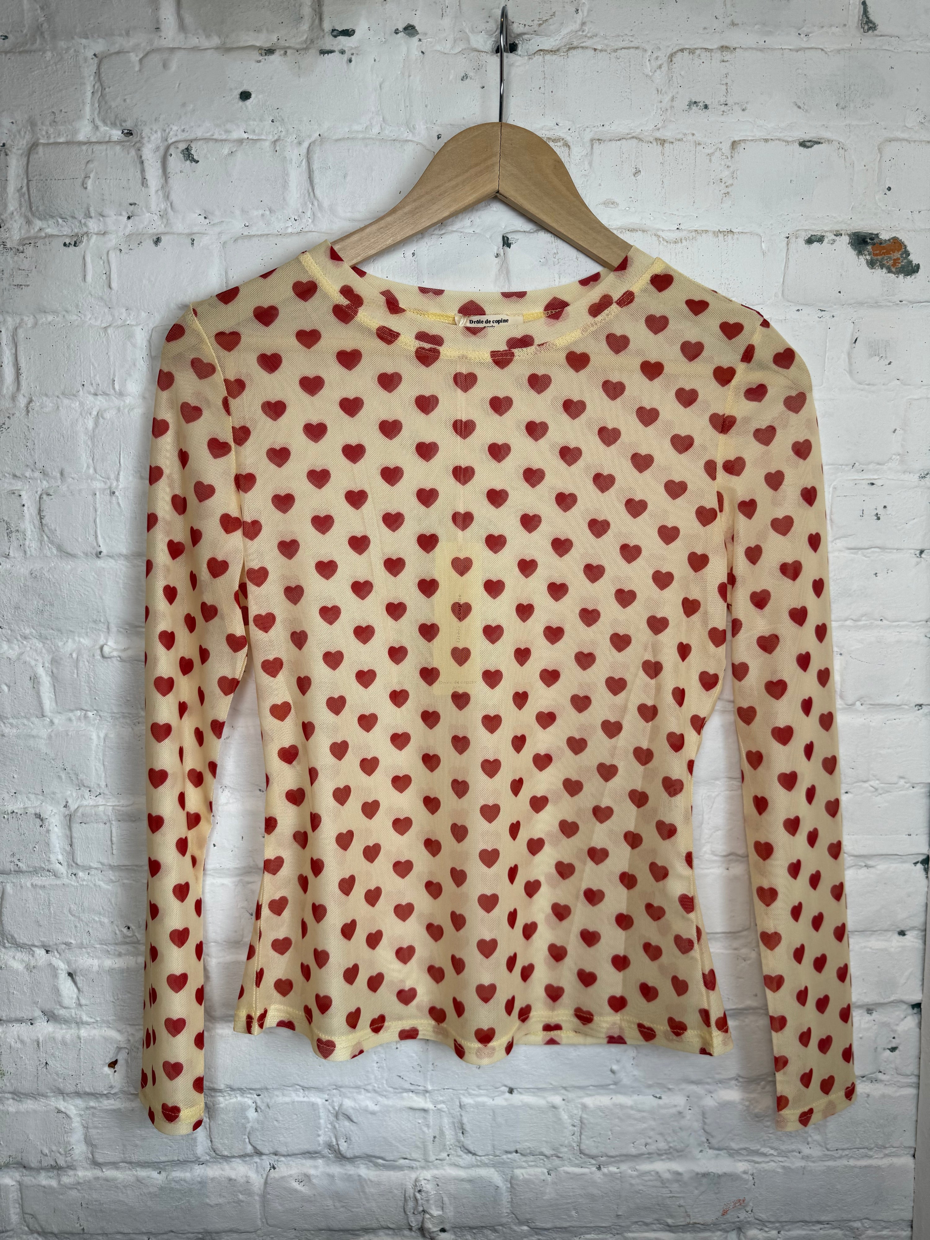 Longsleeve hartjes - yellow