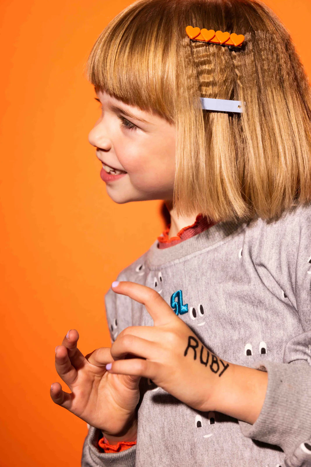 MARIE HEART CLIP - orange