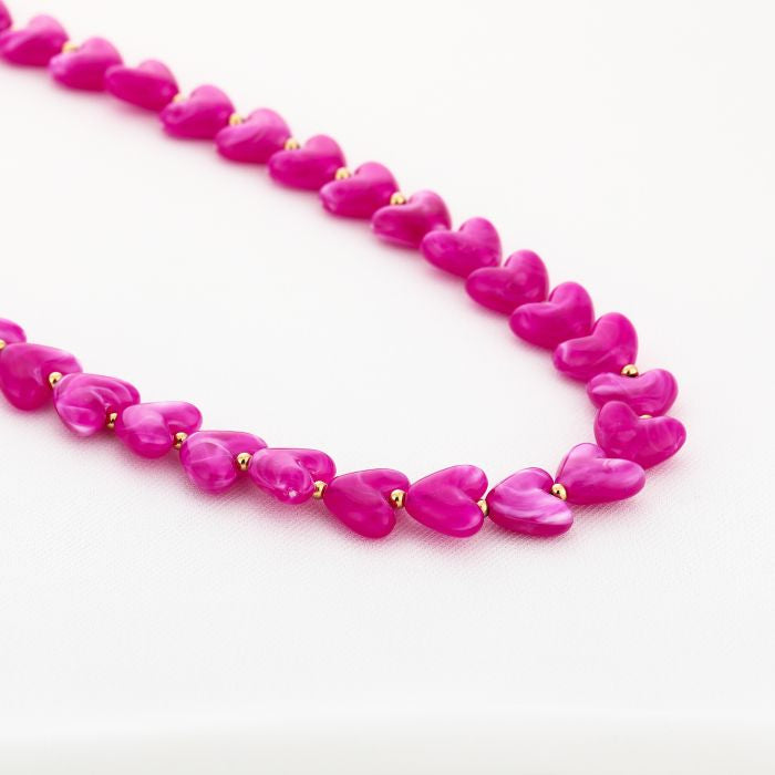 Ketting heart fuchsia