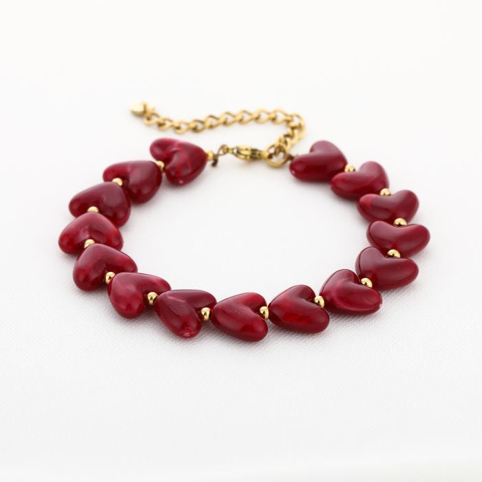 Armband heart bordeaux