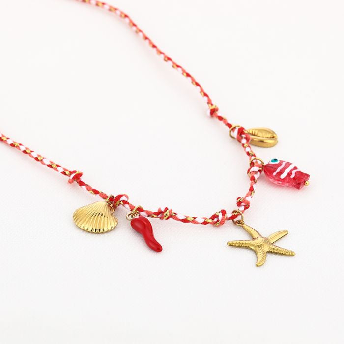 Ketting  starfishy red