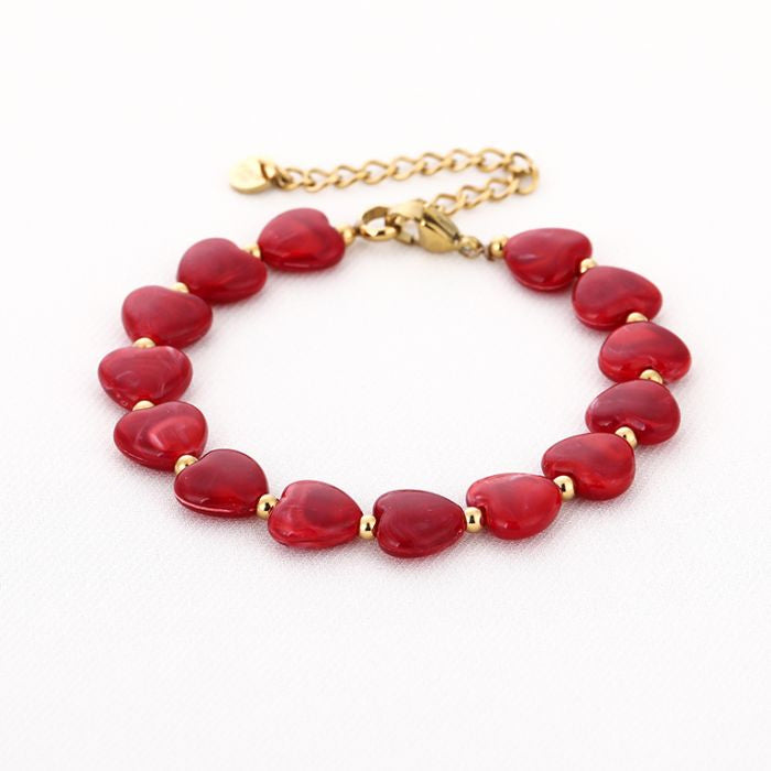 Armband heart rood