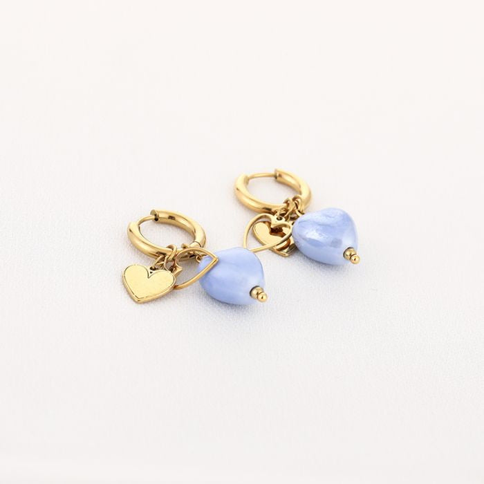 oorbellen hearts - blue