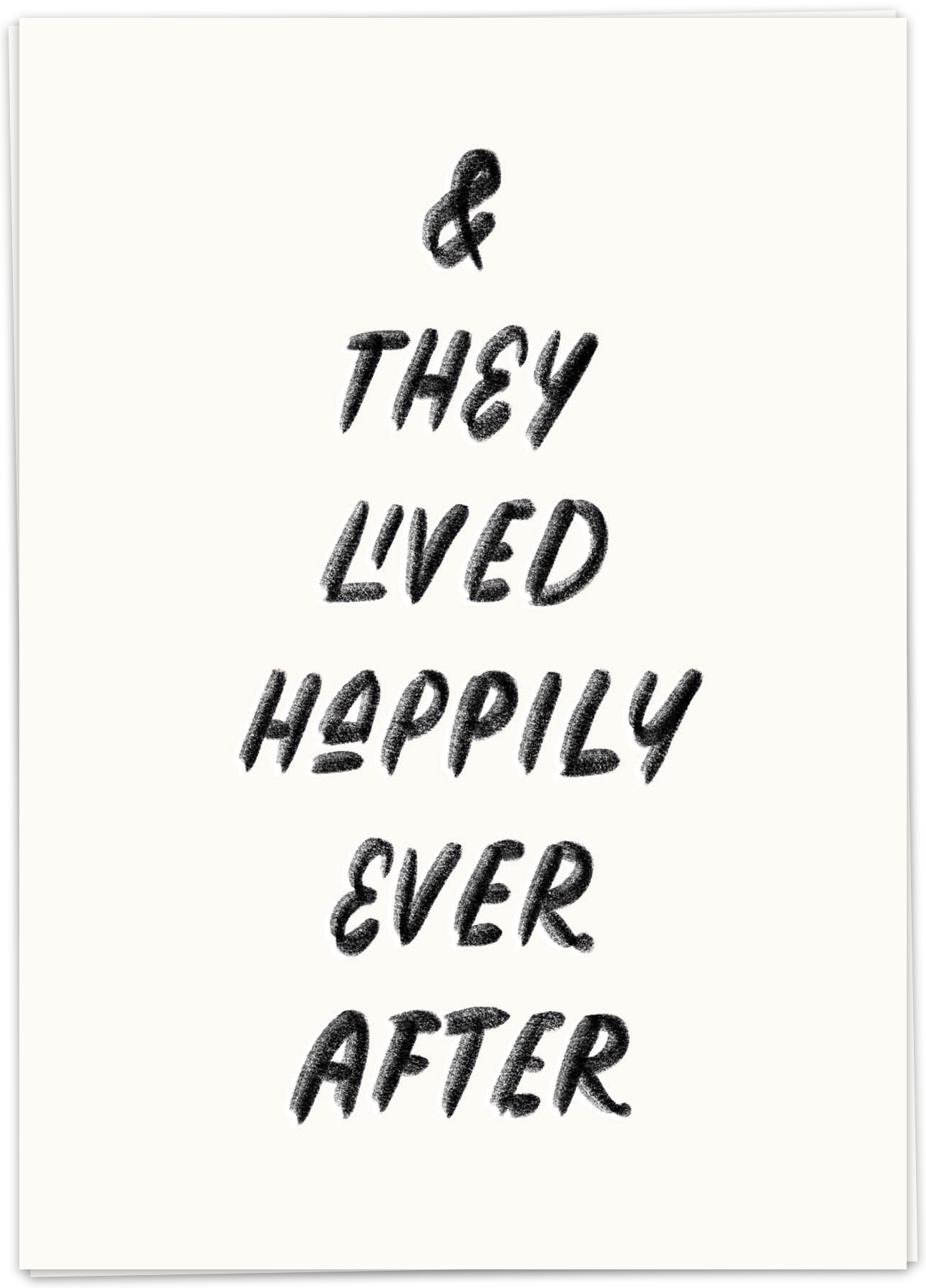 Wenskaart '& they lived happily ever after'