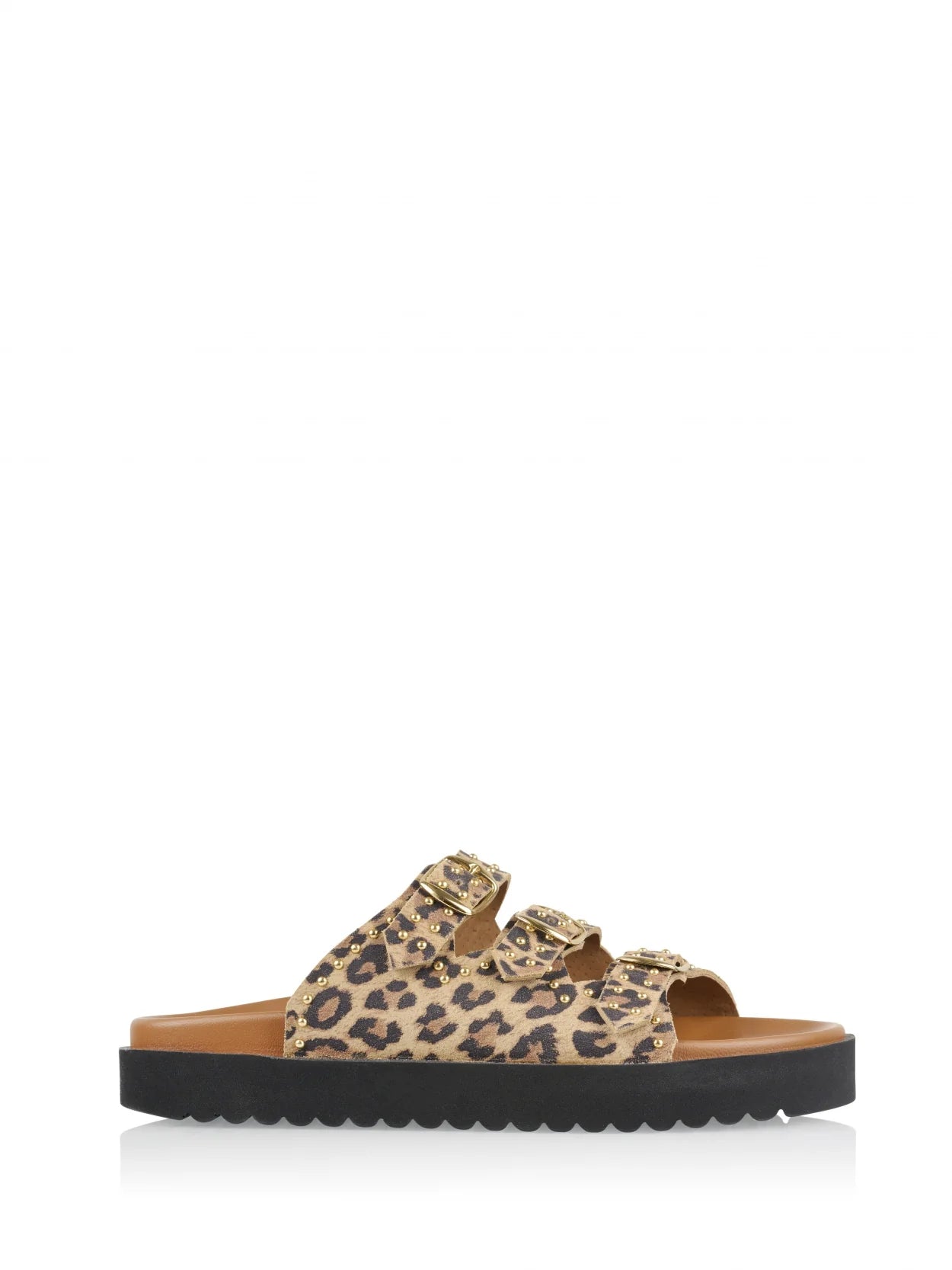 DWRS MIAMI leopard - Slippers | Black / Cognac