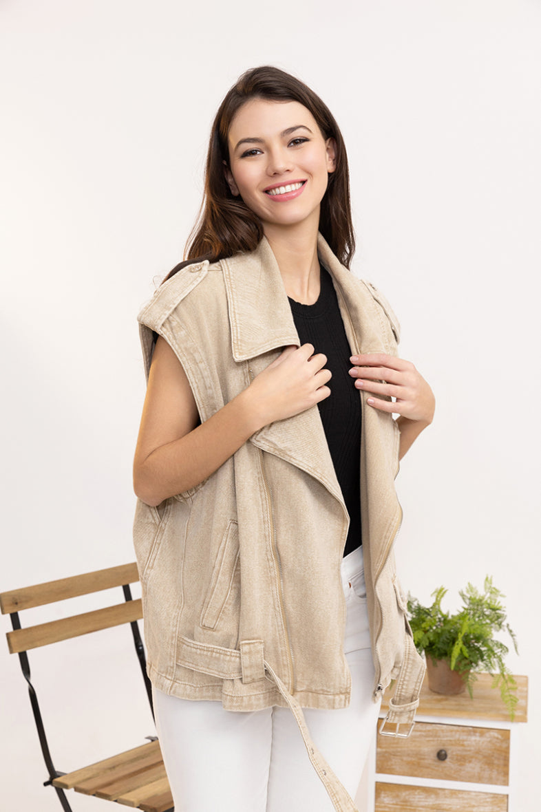 Jeans gilet - beige