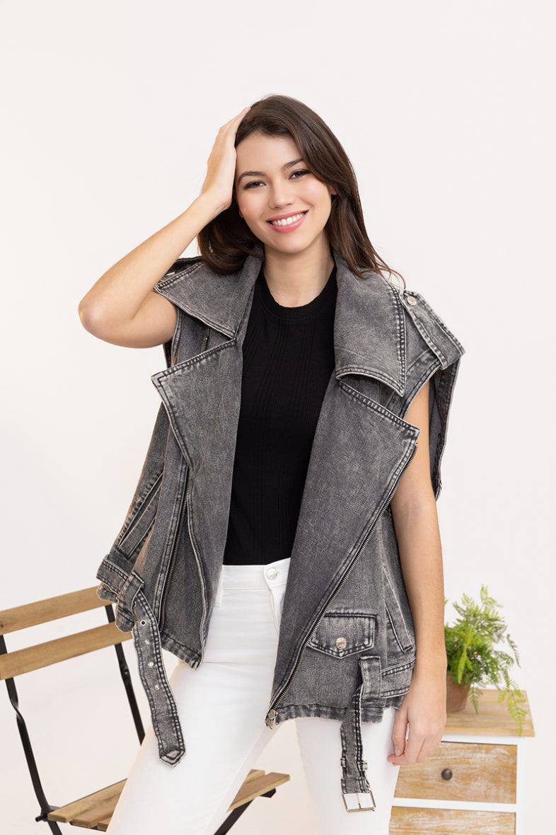 Jeans gilet - grijs