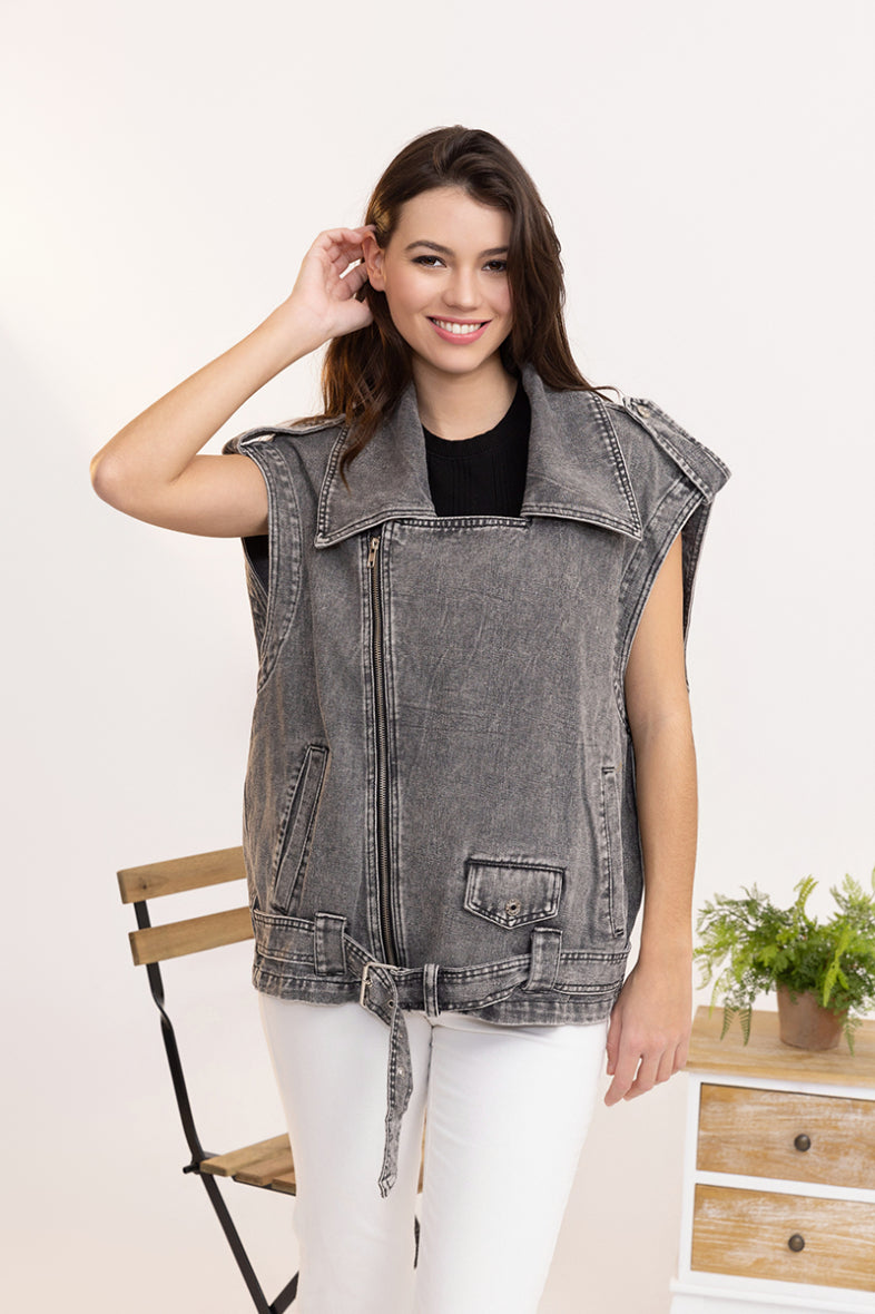 Jeans gilet - grijs