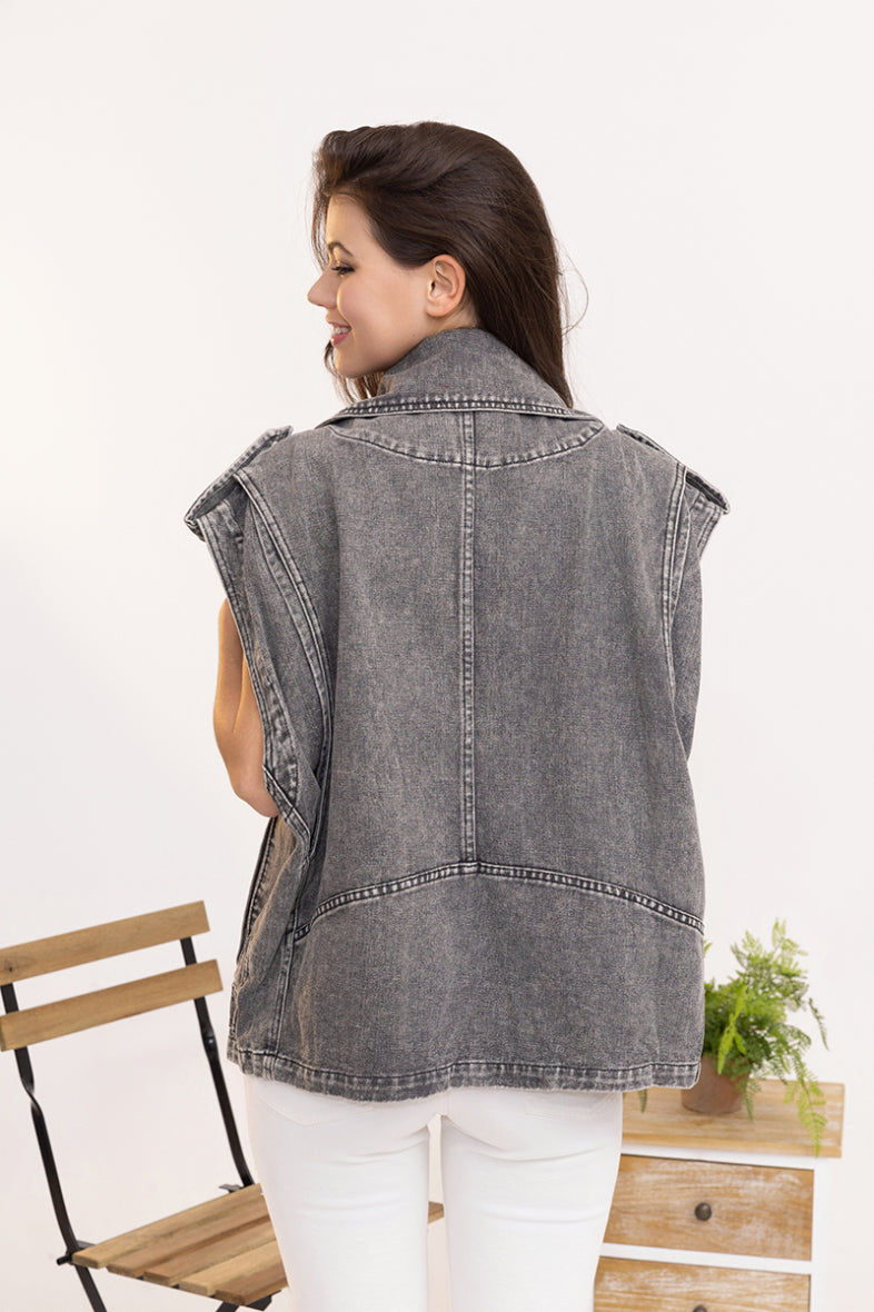 Jeans gilet - grijs