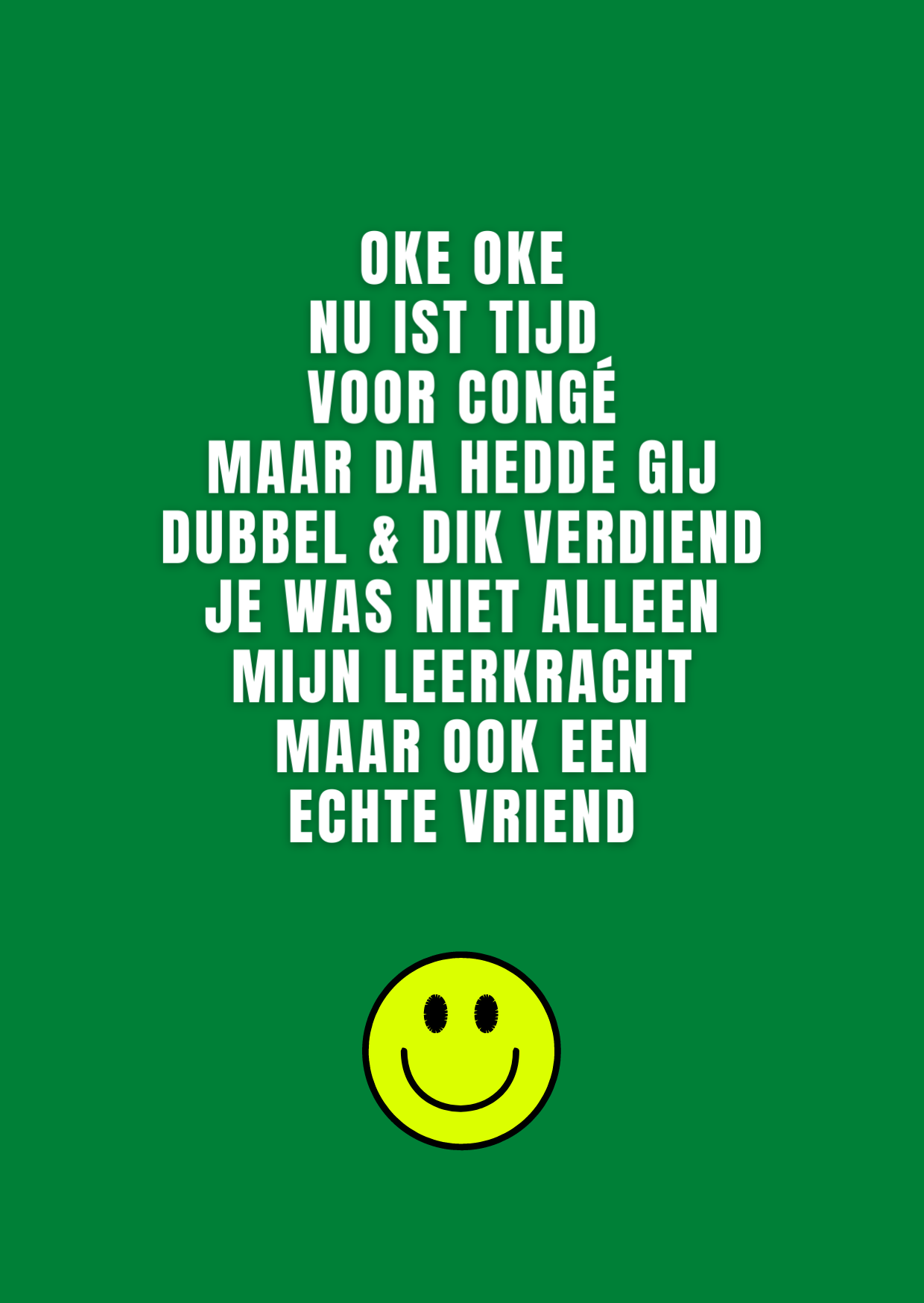 Wenskaart leerkacht echte vriend