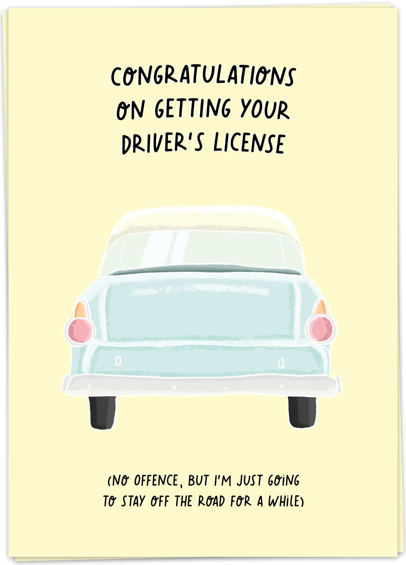 Wenskaart - licence off the road