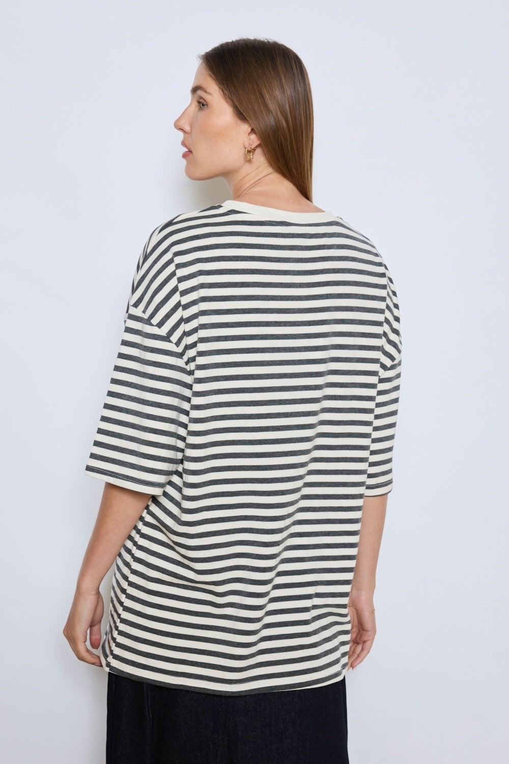Shirt big striped - grey