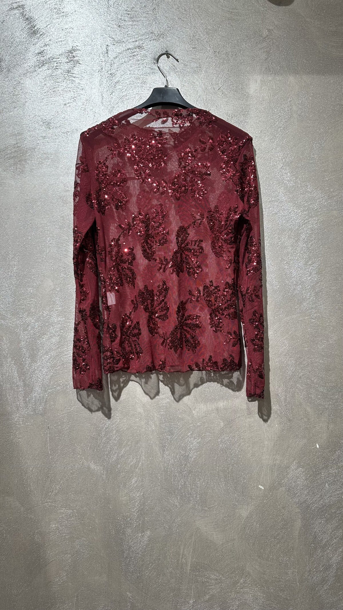 Top - broderie bordeaux