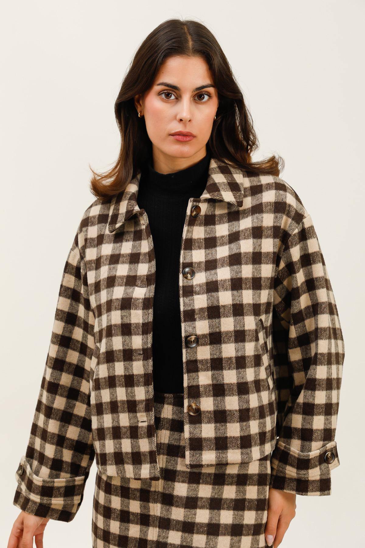 Jacket checkers - brown